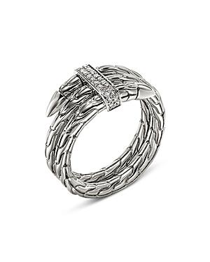 John Hardy Sterling Silver Spear Diamond Coil Ring Product Image