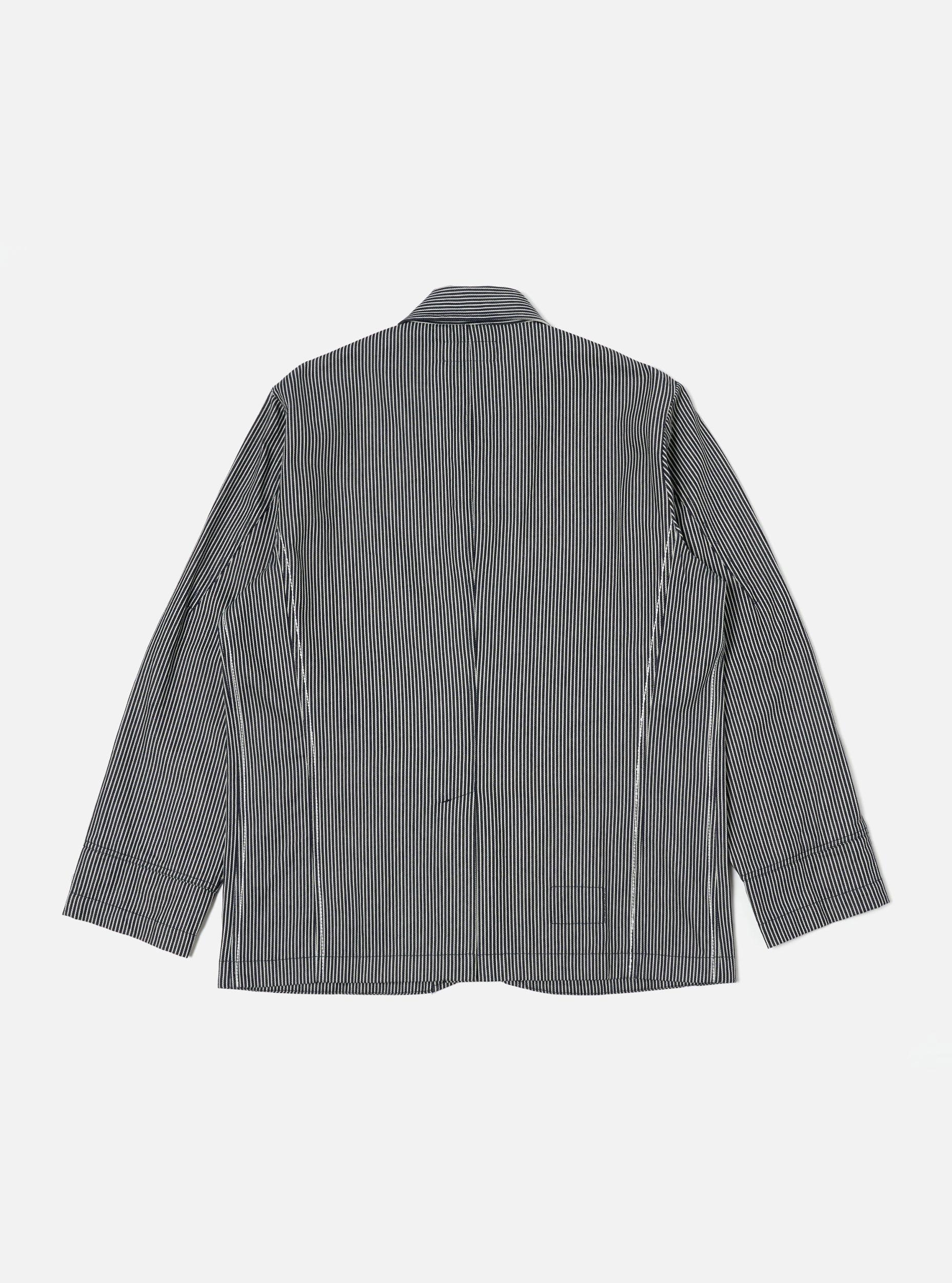 Universal Works Original Bakers Jacket in Indigo Hickory Stripe Denim Product Image