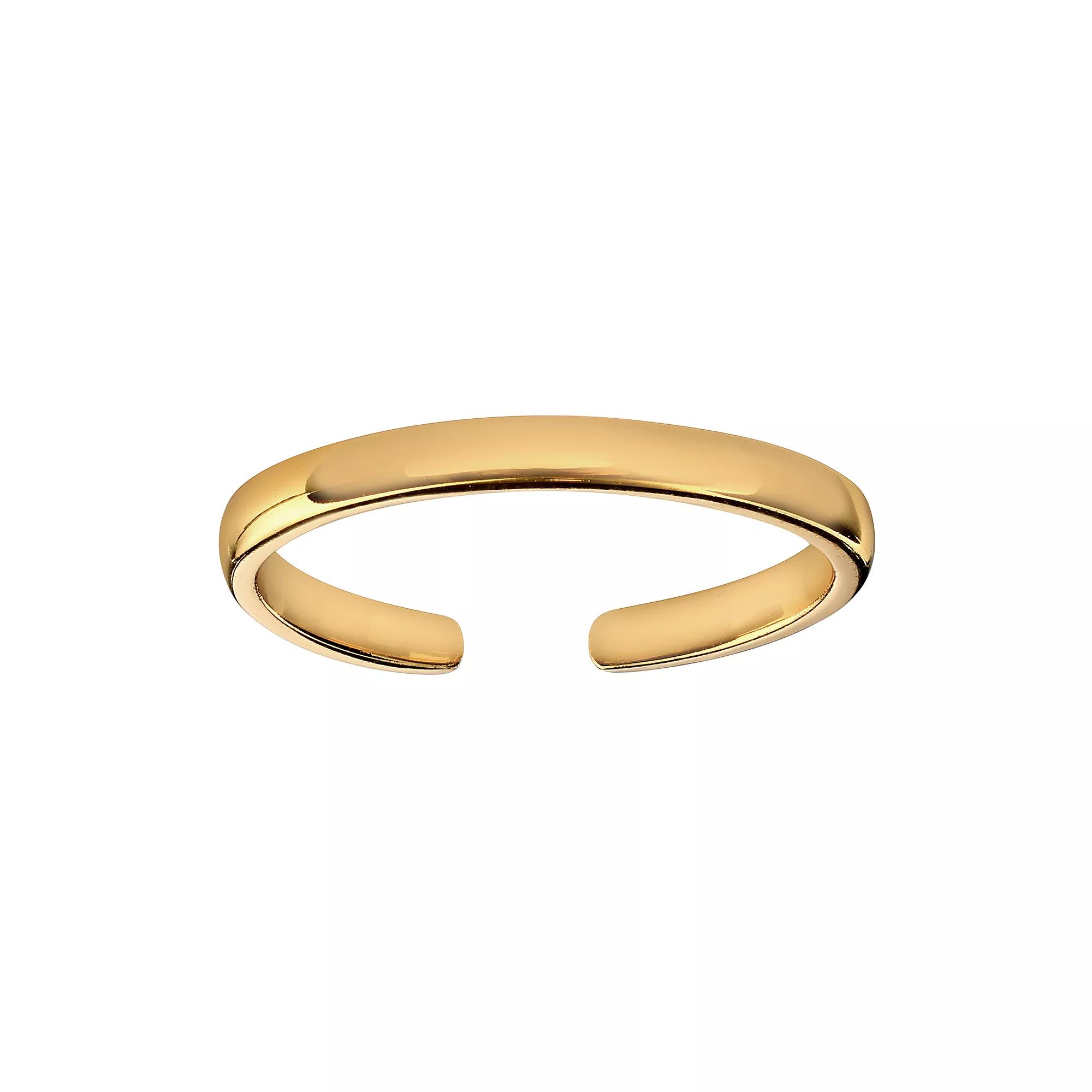 PRIMROSE Plated Sterling Silver Polished Band Toe Ring, Women's, Gold Tone Product Image