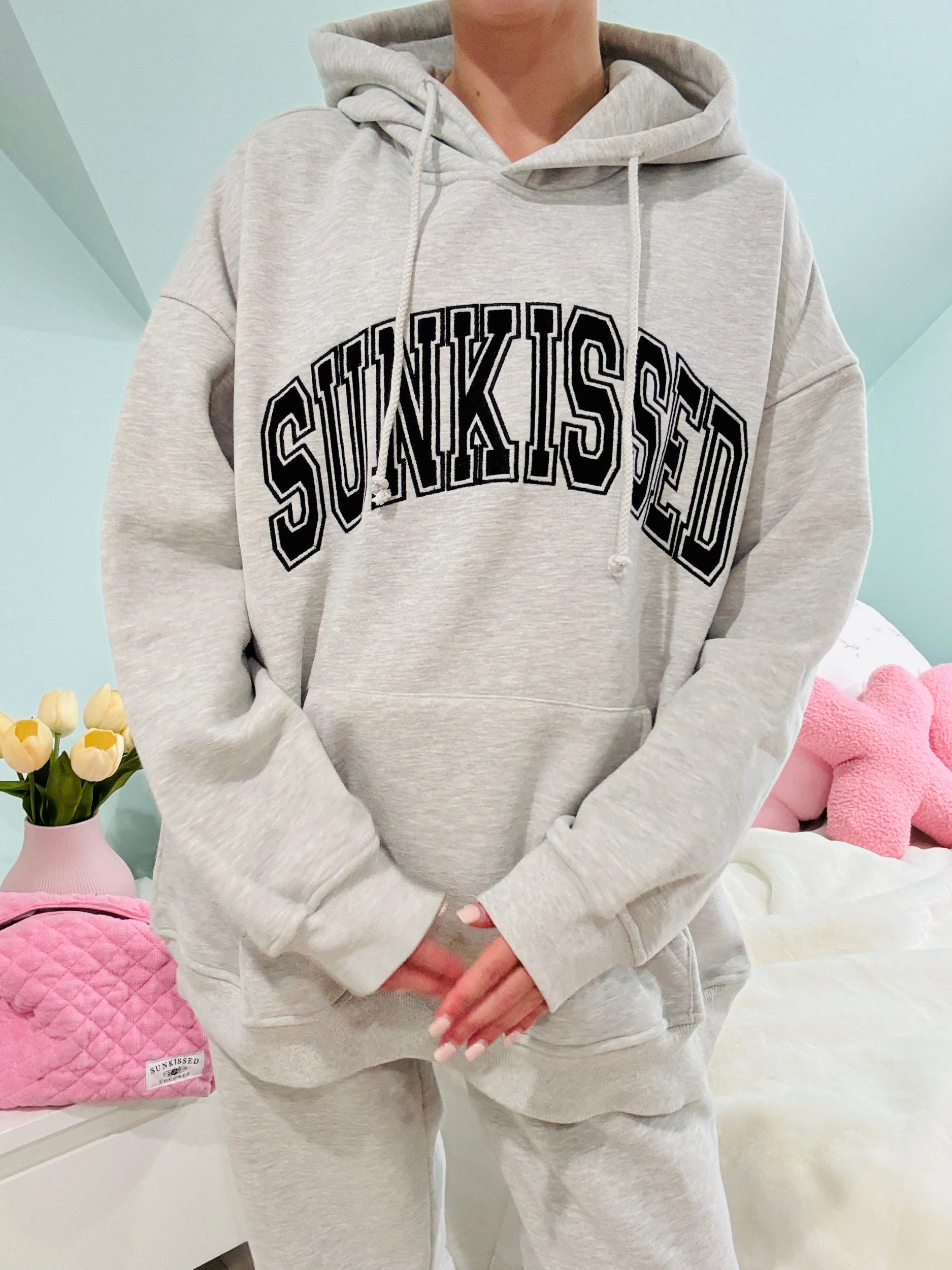 Afternoon Grey Sunkissed Varsity Embroider Hoodie Product Image