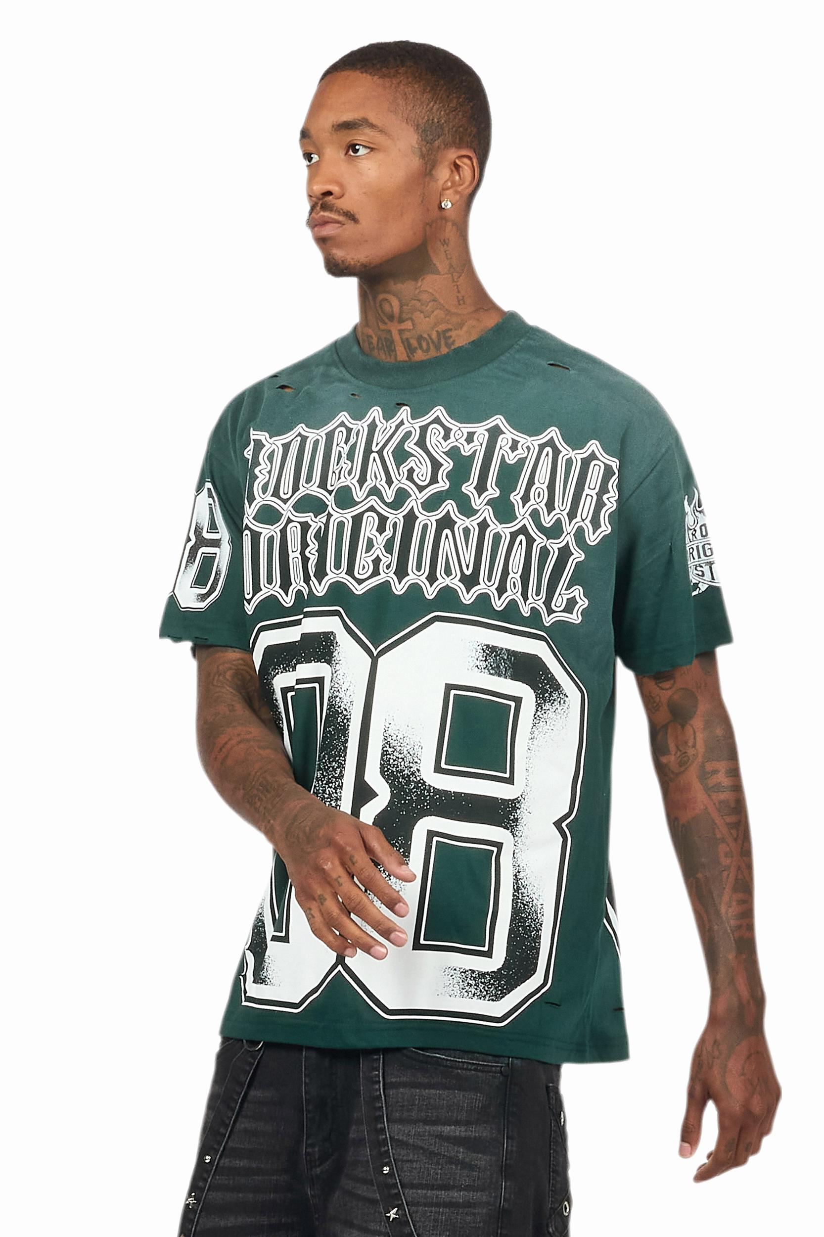 Alim Dark Green Oversized Graphic T-Shirt Male Product Image