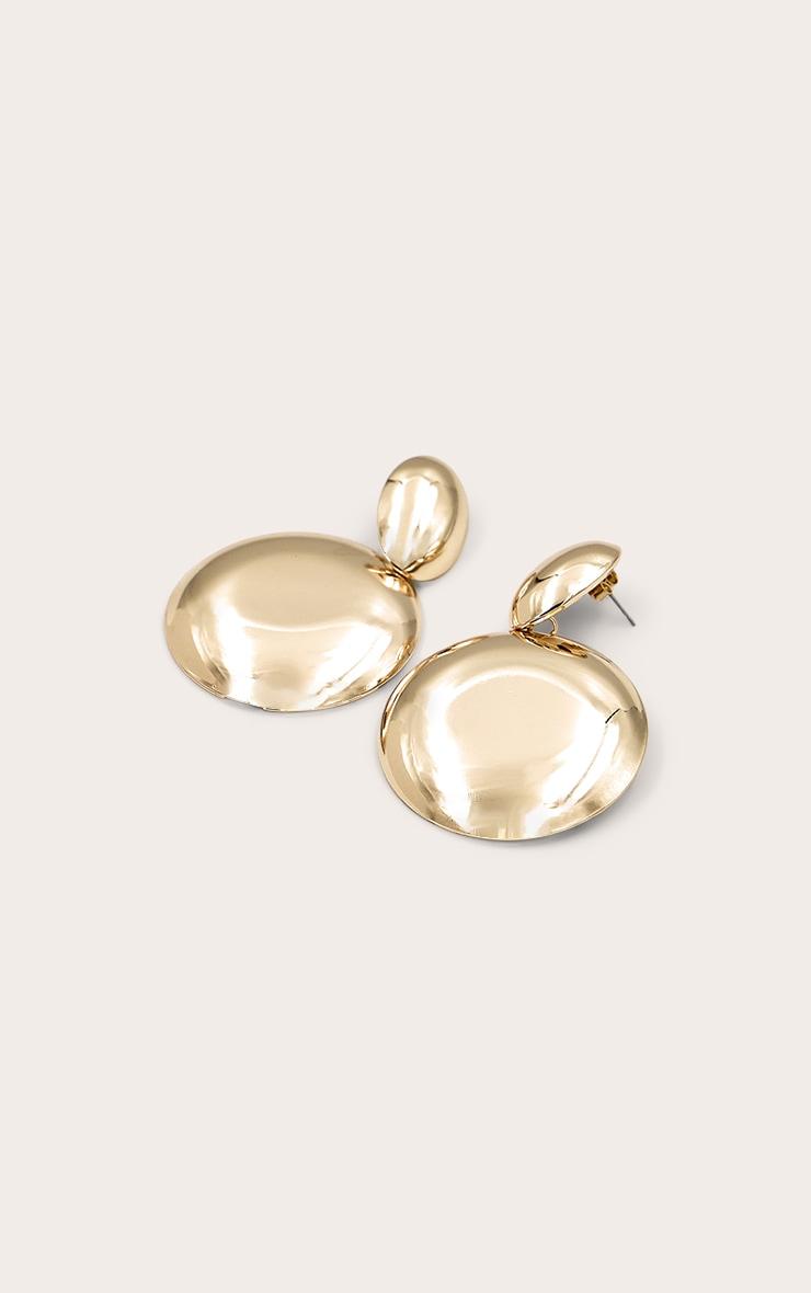 Gold Large Pebble Statement Earrings Product Image