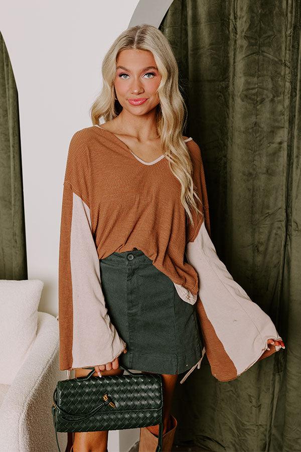 Crisp Fall Lace Up Shift Top Product Image