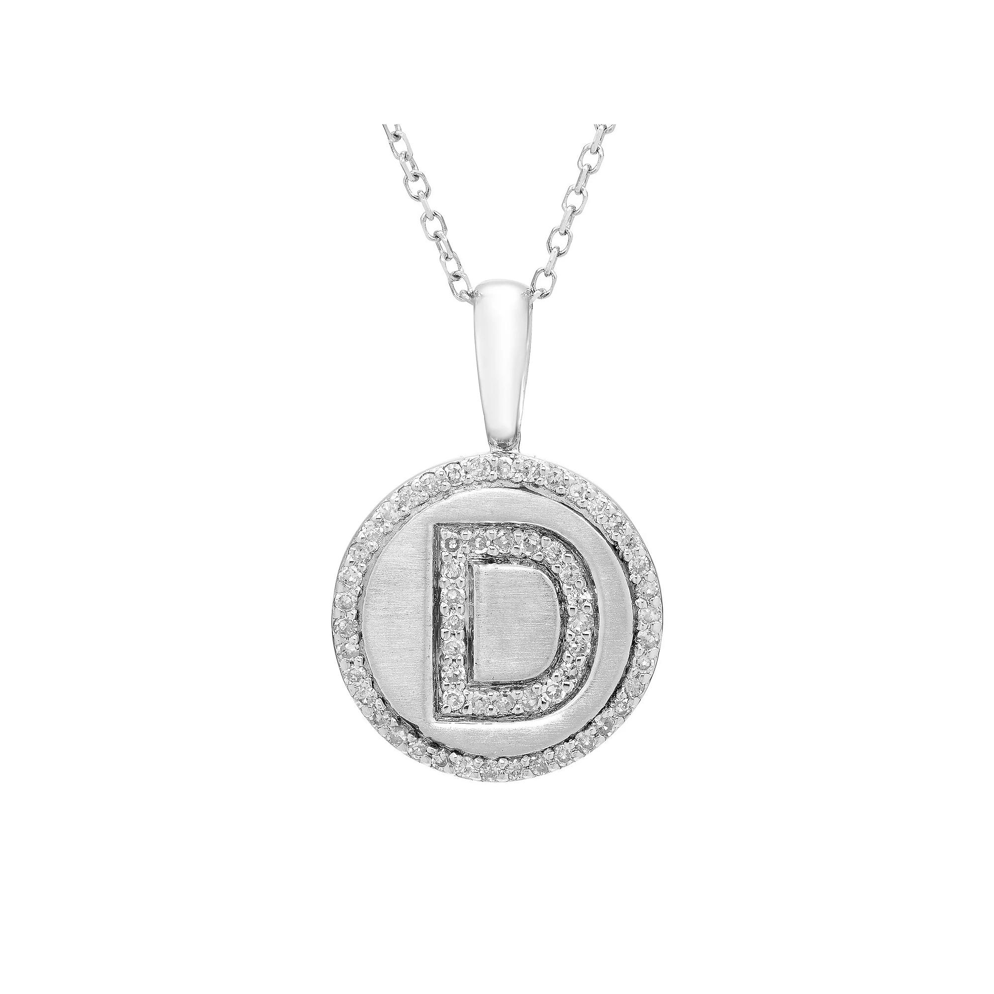 It's Personal Sterling Silver & Diamond Accent Initial Pendant Necklace, Women's, Size: 18" Product Image