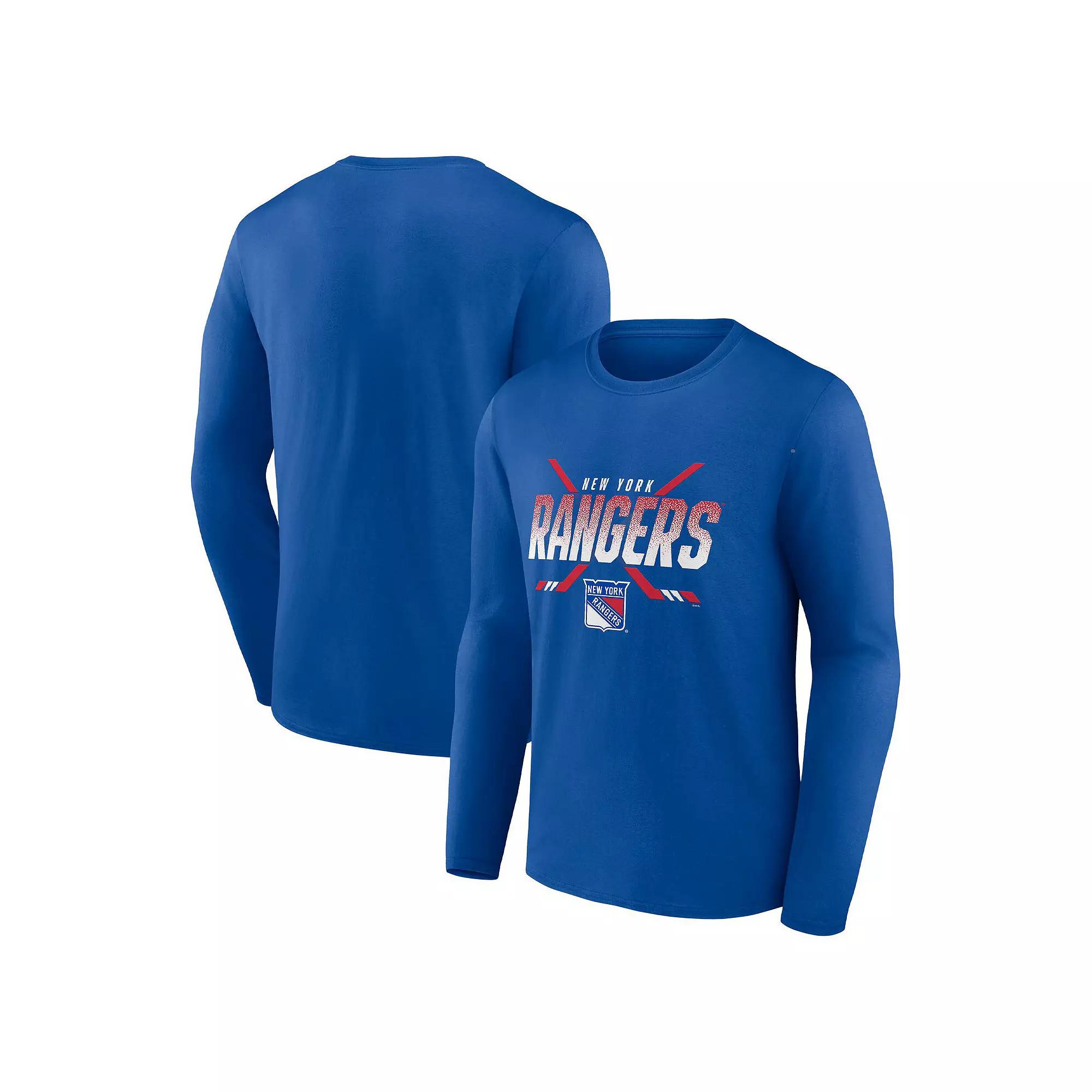 Men's Fanatics Branded Blue New York Rangers Covert Long Sleeve T-Shirt, Size: 2XL, Ran Blue Product Image