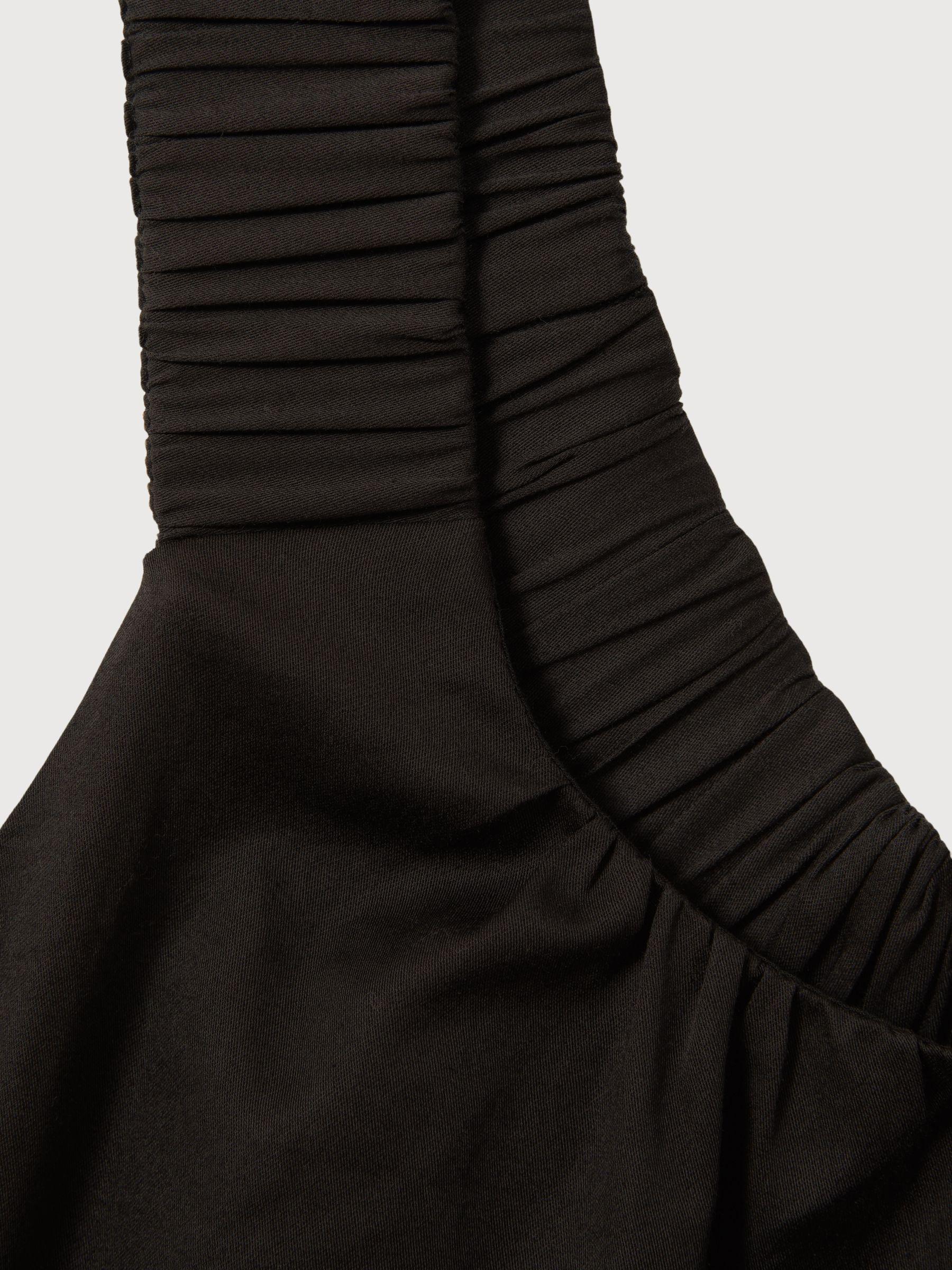 Cotton Ruched Strap Top in Black Product Image