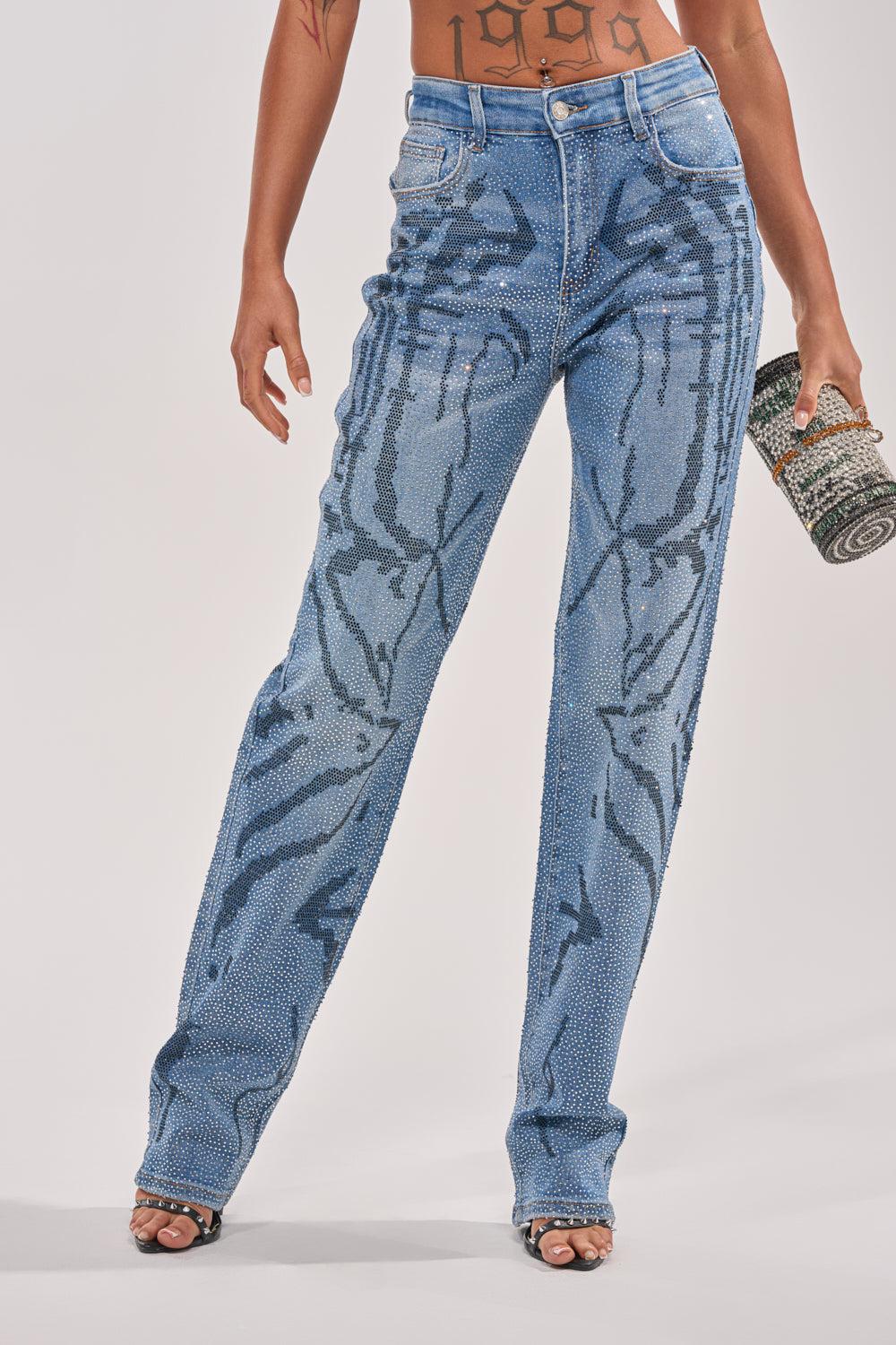 ITS MAGIC RHINESTONE STRAIGHT LEG DENIM Product Image