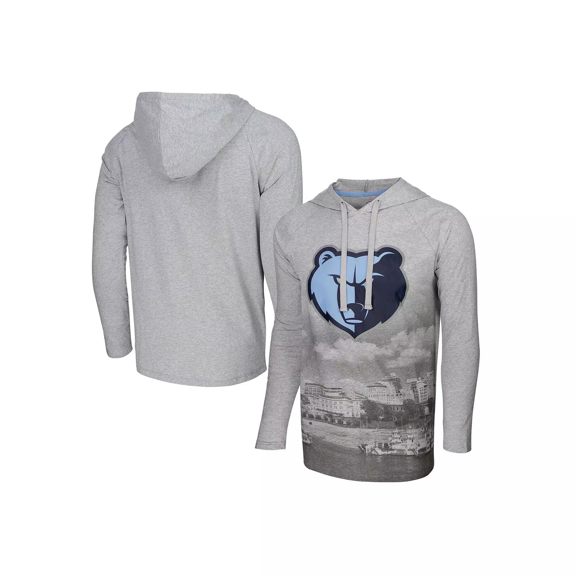 Men's Stadium Essentials Heather Gray Memphis Grizzlies Atrium Raglan Long Sleeve Hoodie T-Shirt, Adult Unisex,  Product Image