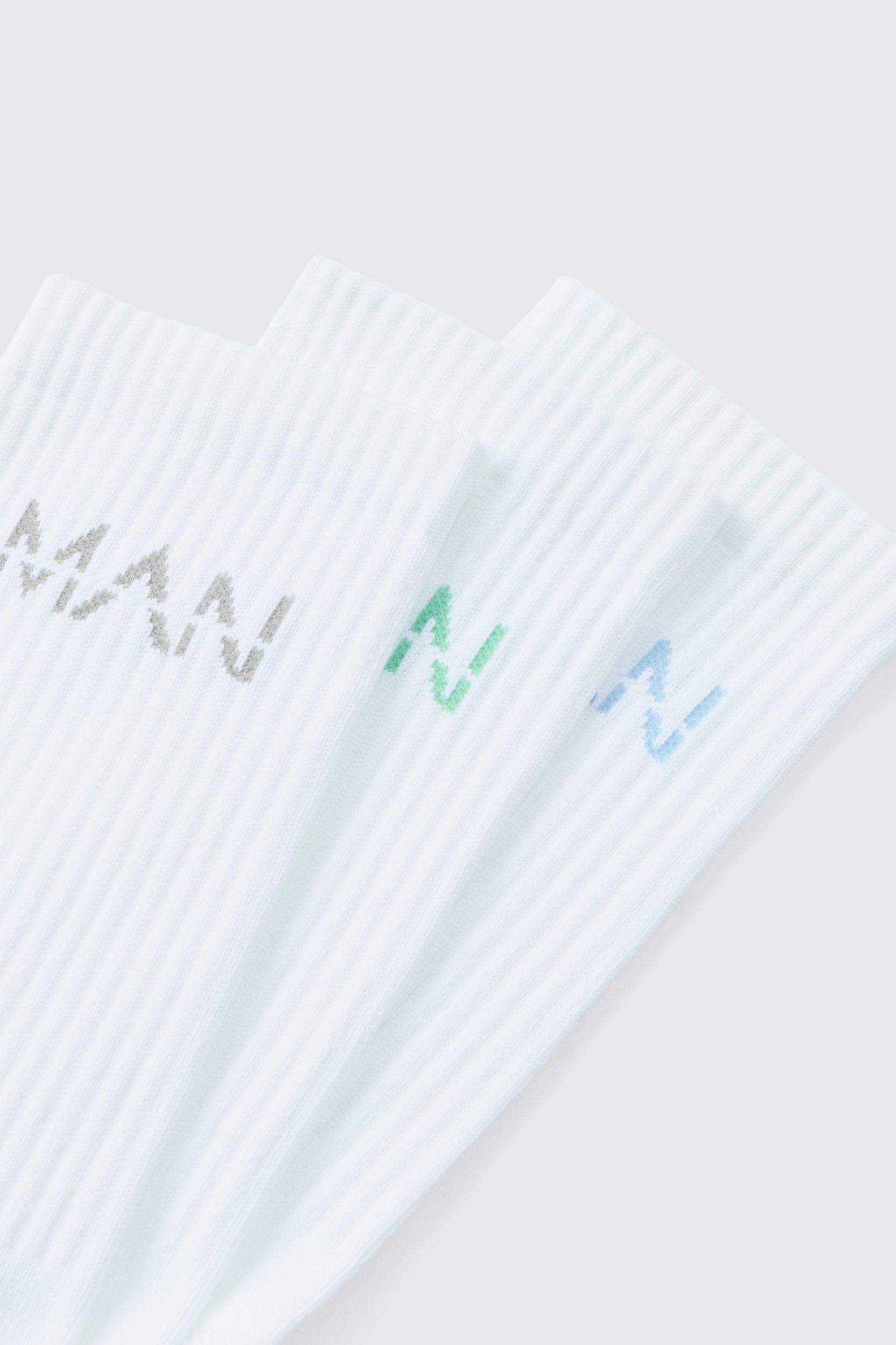 Man Active Cushioned Training Crew 3 Pack Socks | boohooMAN USA Product Image