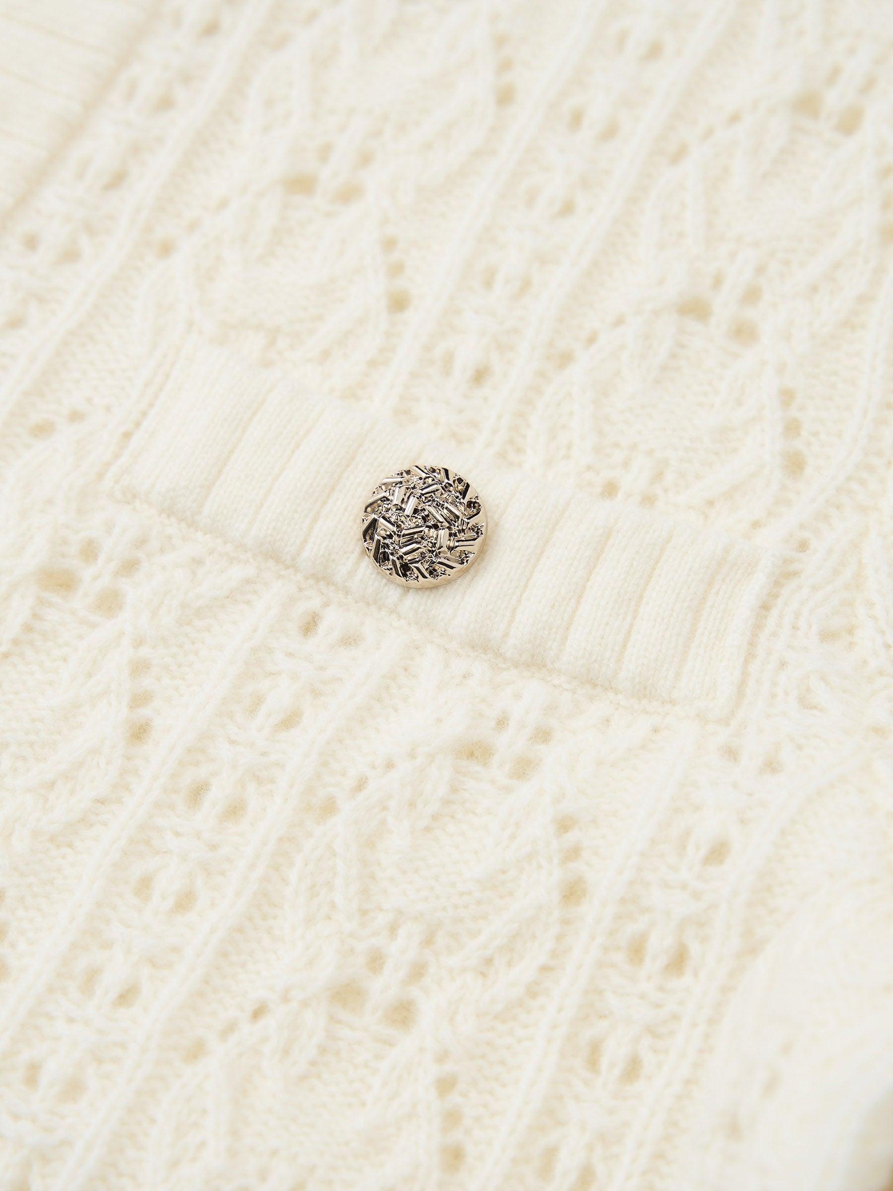 100% Wool Open Knit Women Cardigan Product Image