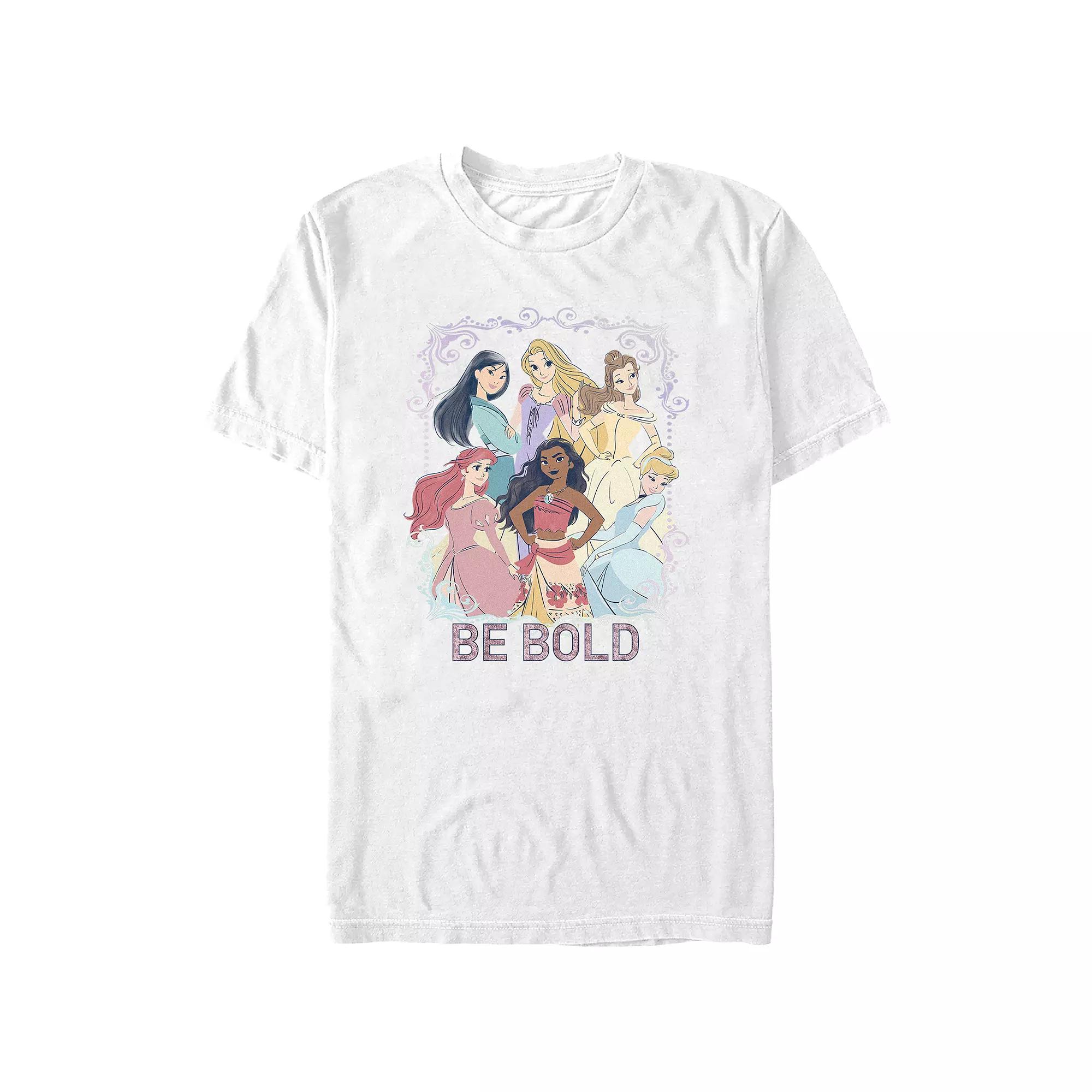 Disneys Mulan, Rapunzel, Belle, Ariel, Moana & Cinderella Princess Be Bold Juniors Boyfriend Graphic Tee, Womens Product Image