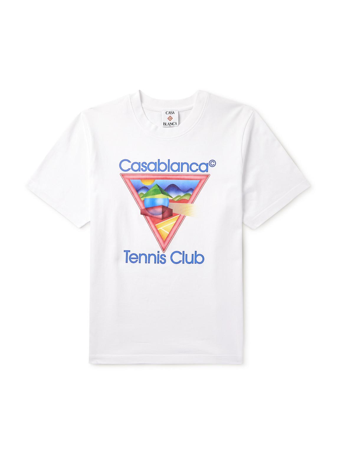 CASABLANCA Cotton Crew Neck T-shirt With Graphic Print In White Product Image