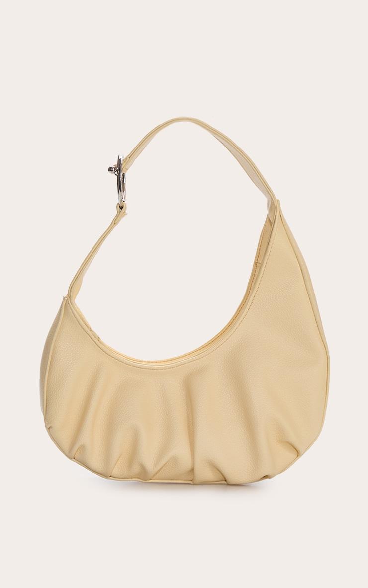 Cream PU T Bar Asymmetric Shoulder Bag Product Image