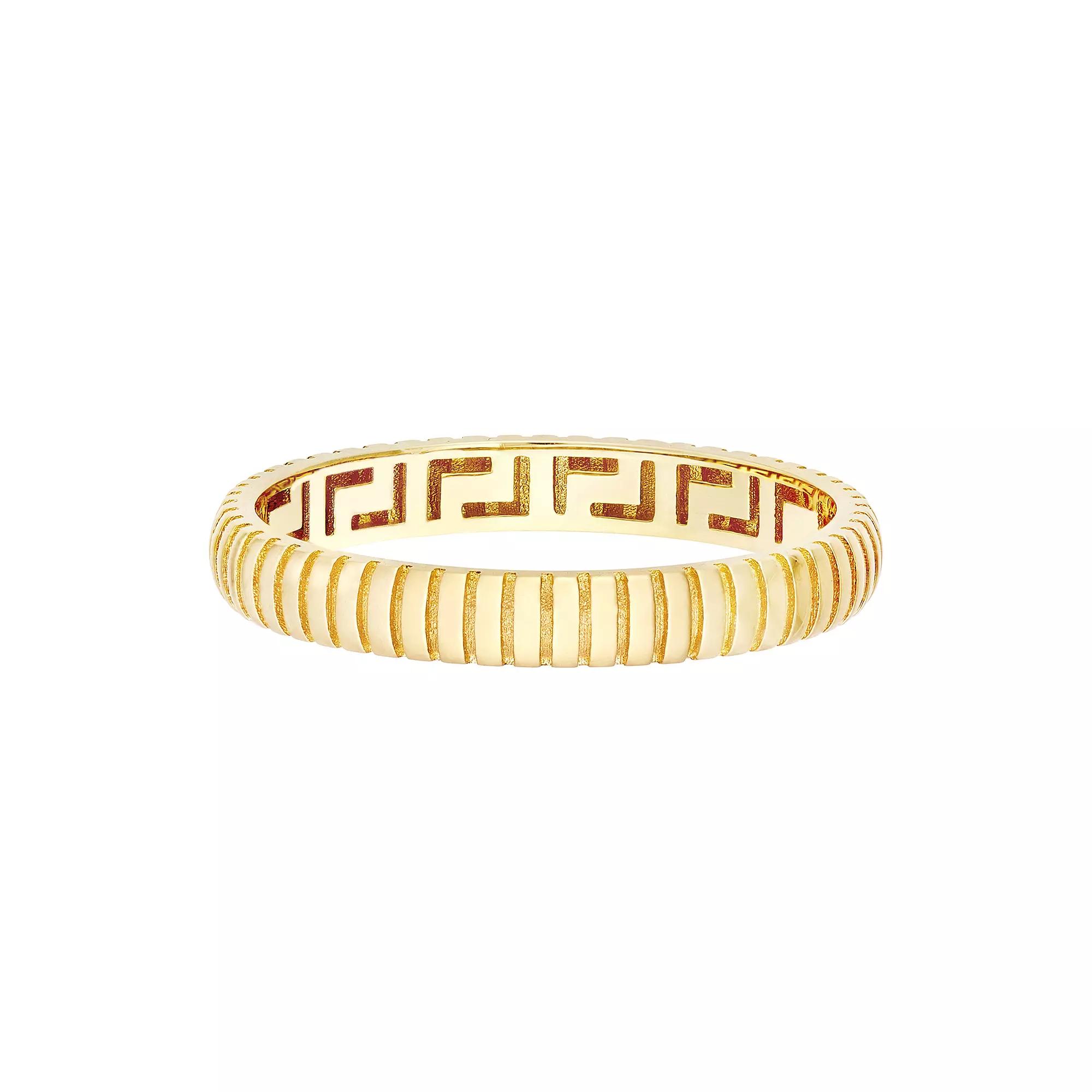 14k Gold Textured Snake Pattern Band Ring, Women's, Size: 7 Product Image