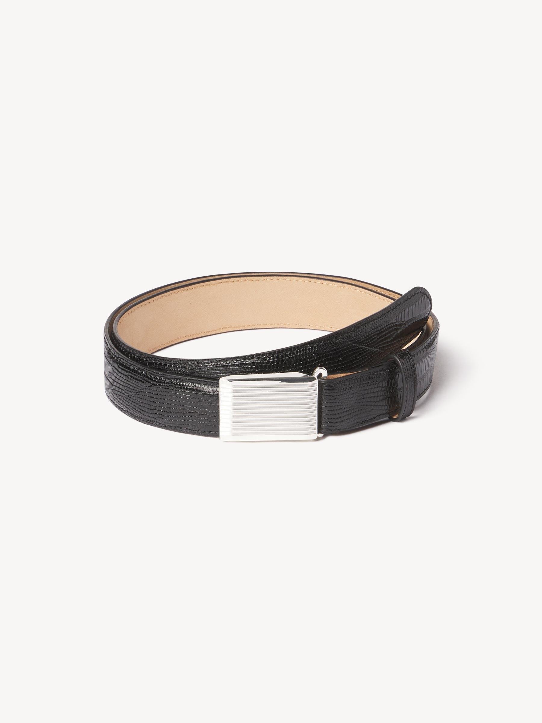 Black Croc Engine-Turned Dress Belt - Buck Mason- Modern American Classics Product Image