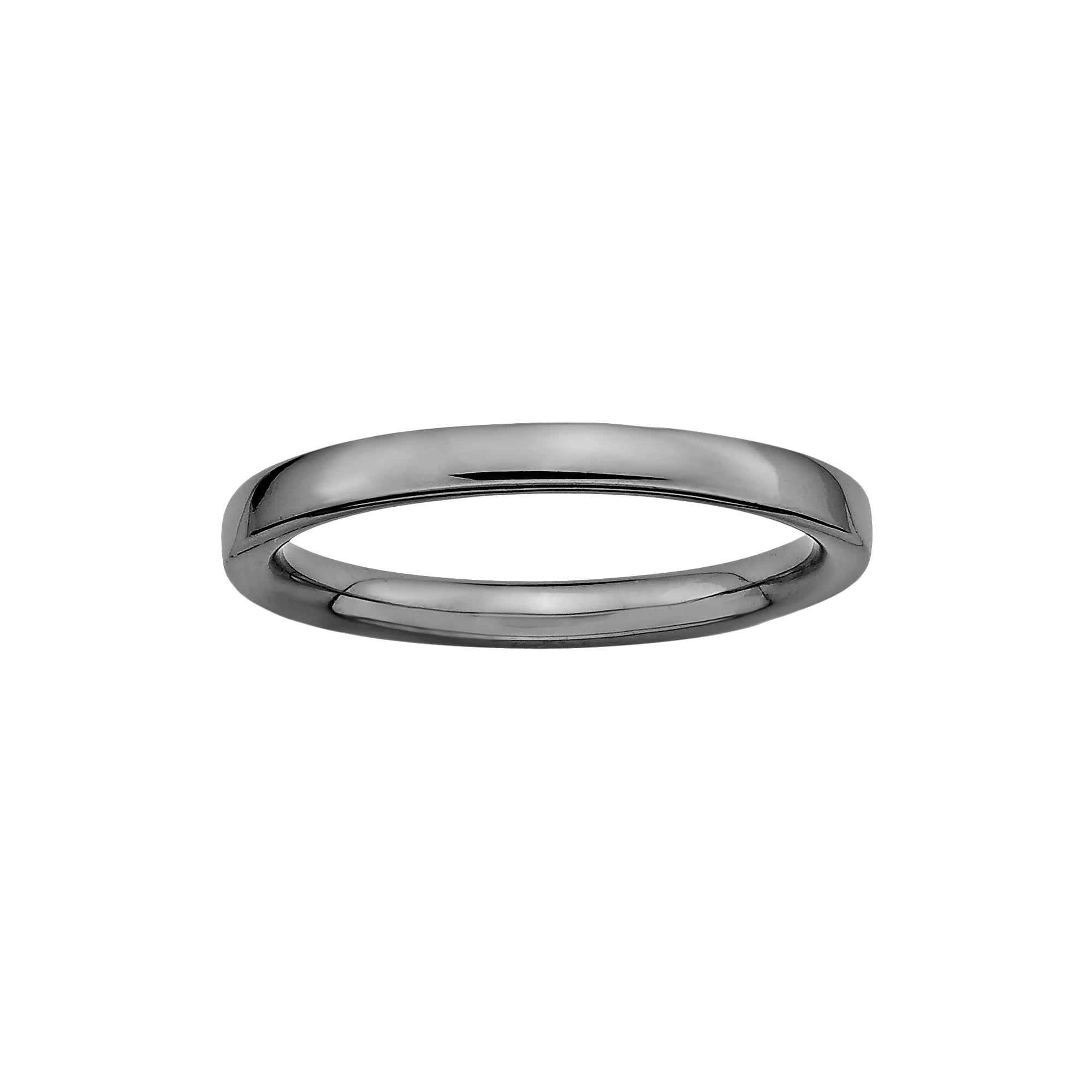 Stacks & Stones Ruthenium-Plated Sterling Silver Stack Ring, Women's, Size: 6, Black Product Image