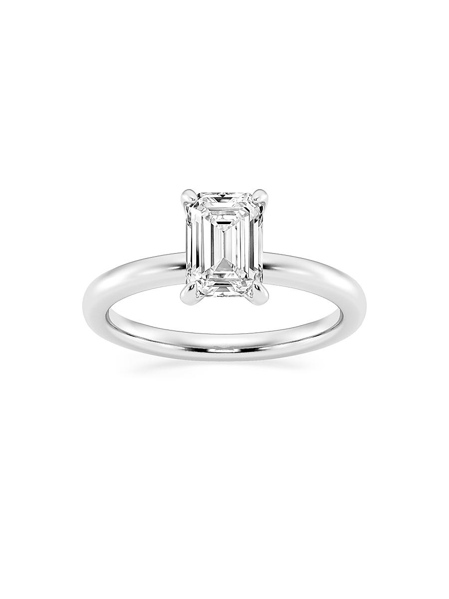 Womens Platinum & Emerald-Cut Lab-Grown Diamond Solitaire Ring/0.50-5.00 TCW Product Image