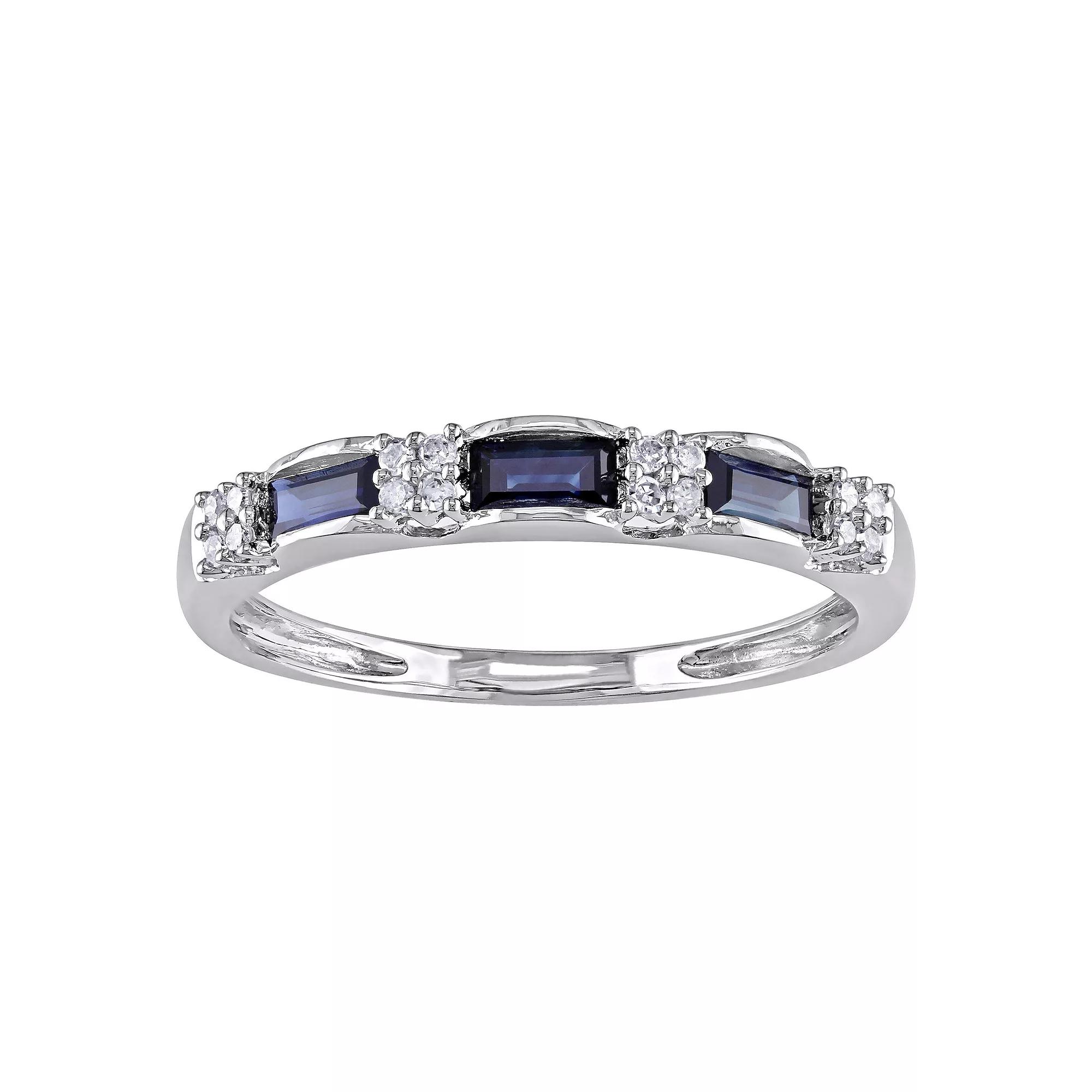 Stella Grace 10k White Gold Sapphire & Diamond Accent Eternity Ring, Women's, Size: 9 Product Image