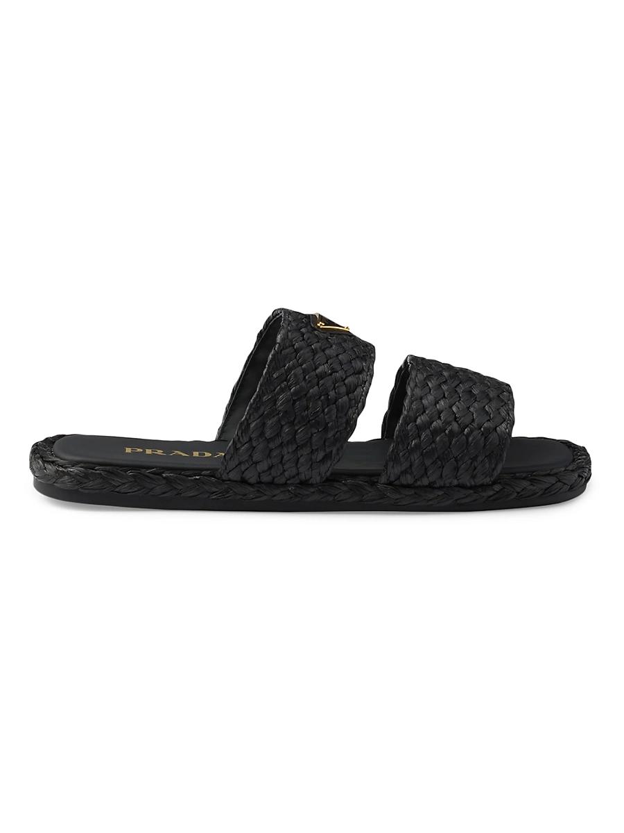 Womens Raffia Slides Product Image