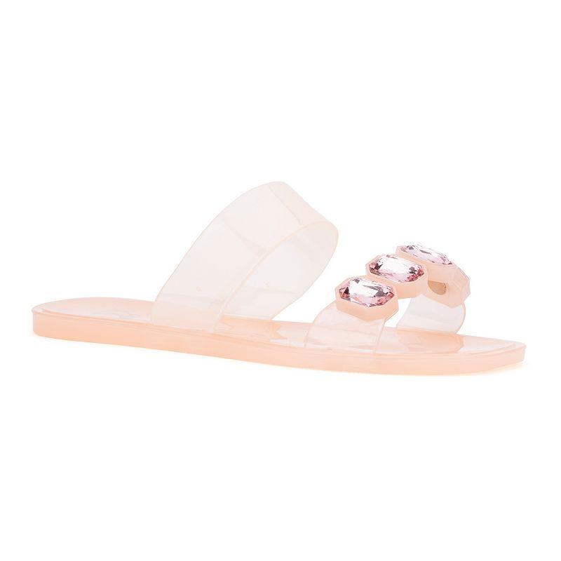 New York & Company Chantelle Women's Gem Jelly Slide Sandals,  Product Image
