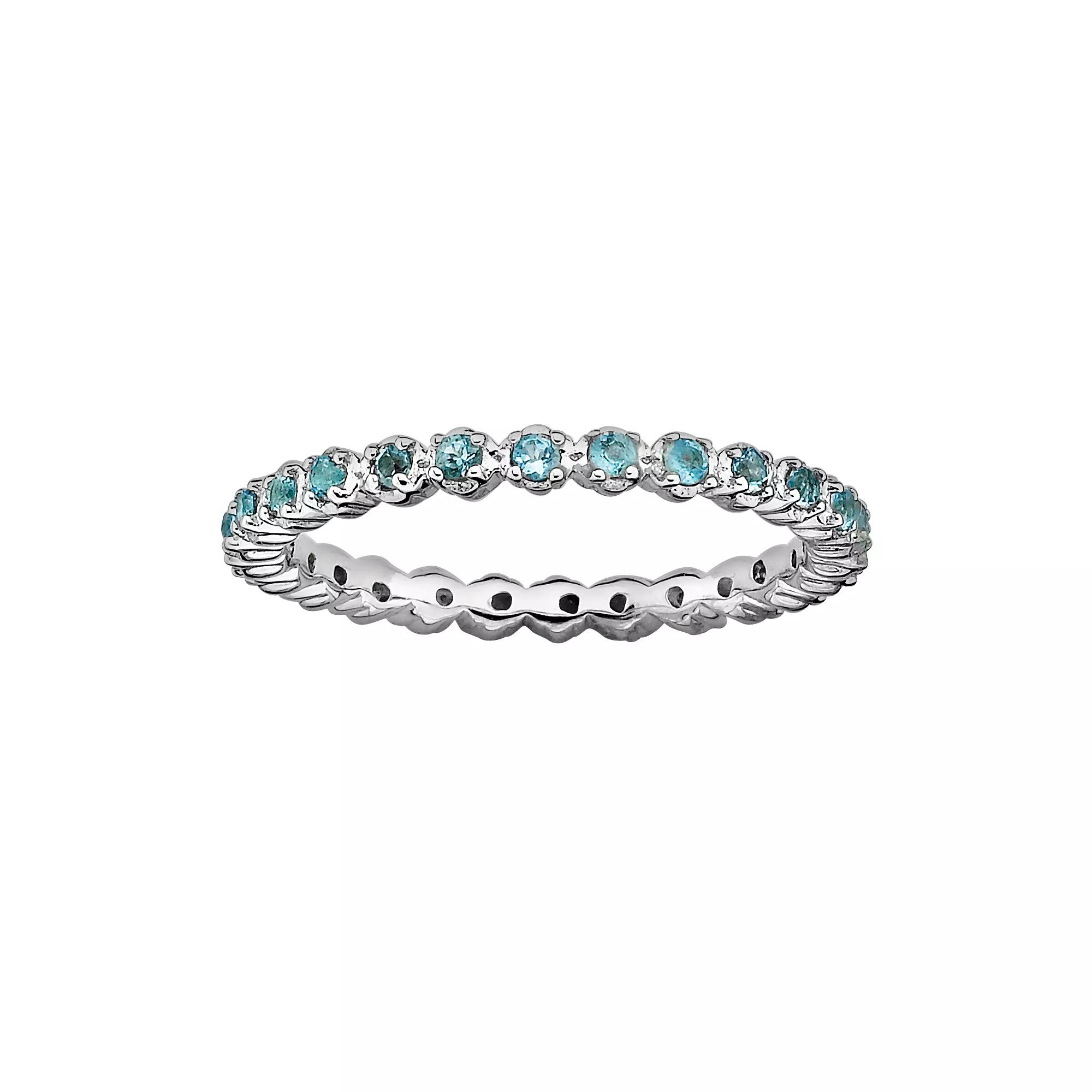 Stacks & Stones Sterling Silver Blue Topaz Stack Ring, Women's, Size: 9 Product Image