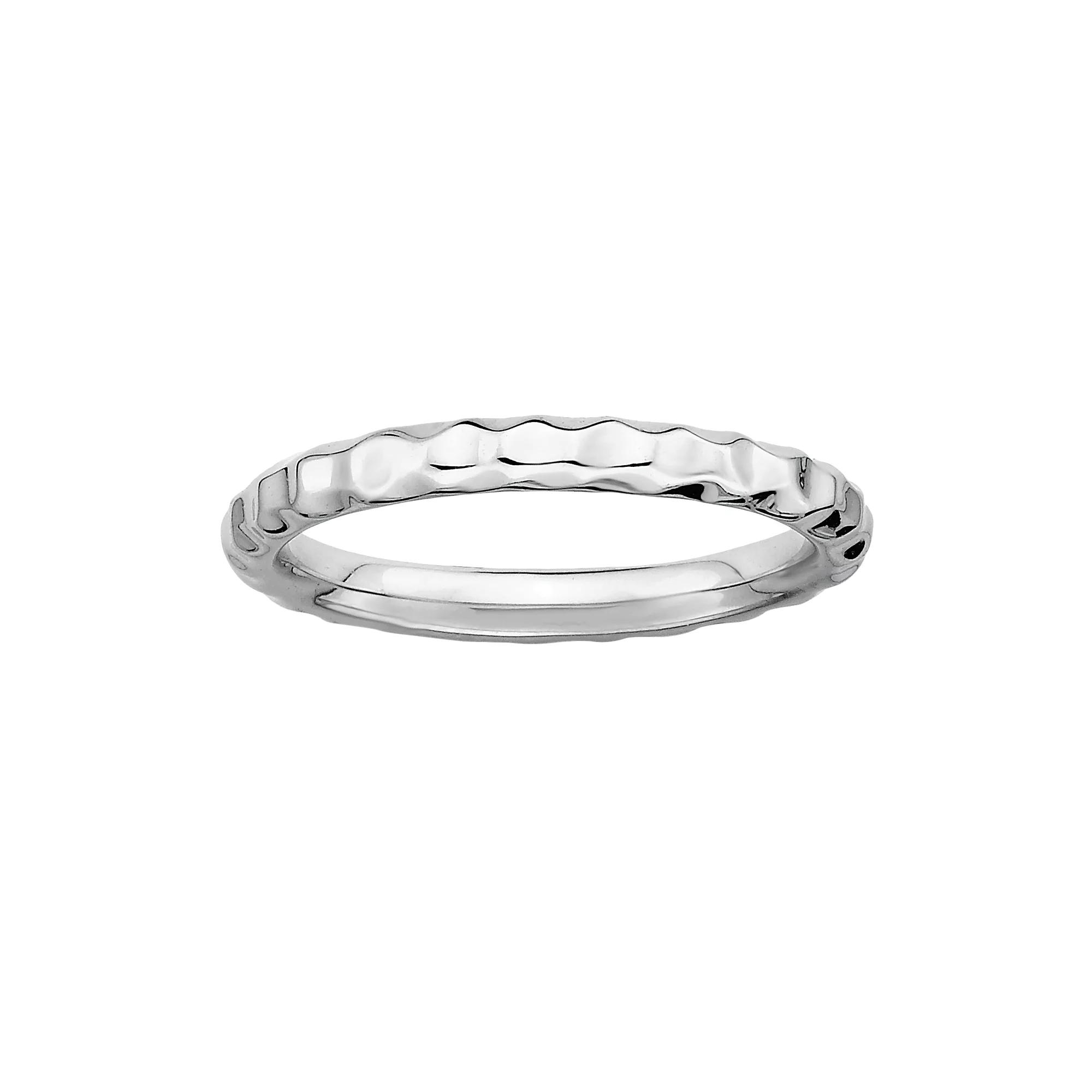 Stacks & Stones Sterling Silver Hammered Stack Ring, Women's, Size: 8 Product Image
