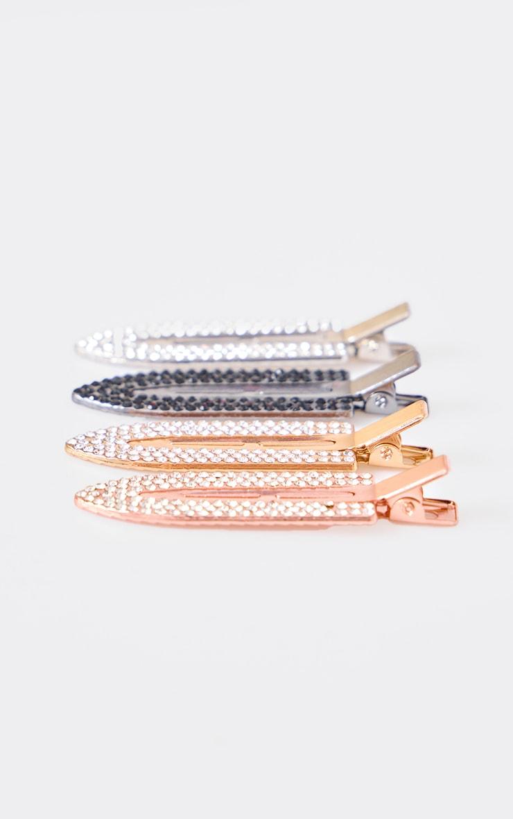 Multi 4 Pack Diamante Setting Hair Clips Product Image