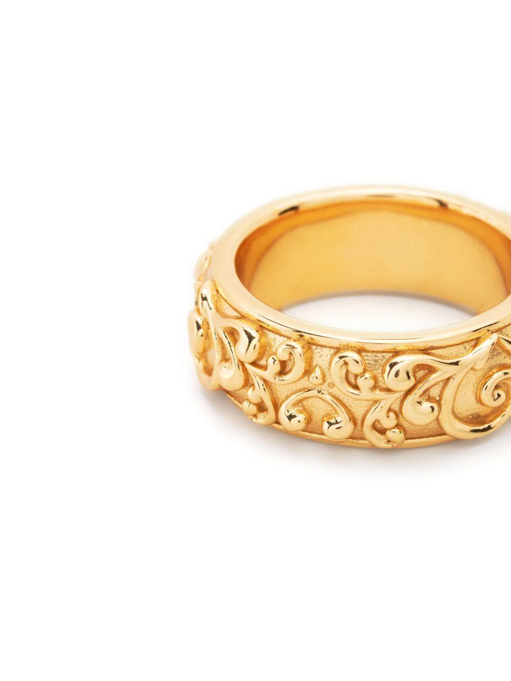 Large Gold Arabesque band ring Product Image