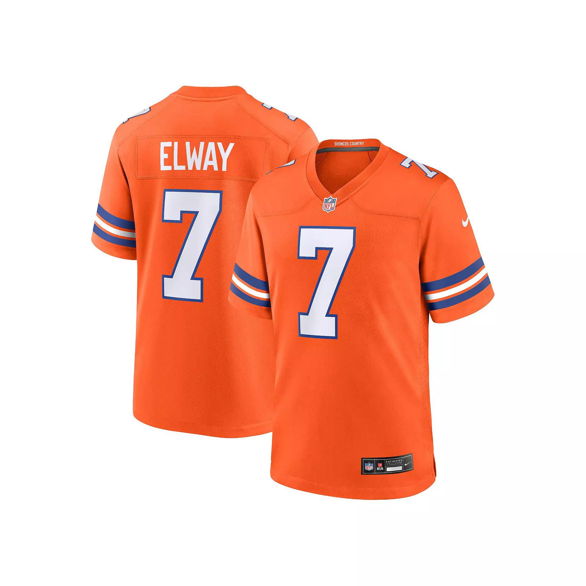 Men's Nike John Elway Orange Denver Broncos Mile High Collection 1977 Throwback Retired Player Game Jersey,  Product Image