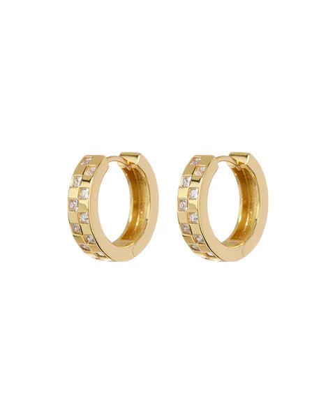 Checkerboard Pave Hoops | LUV AJ Product Image