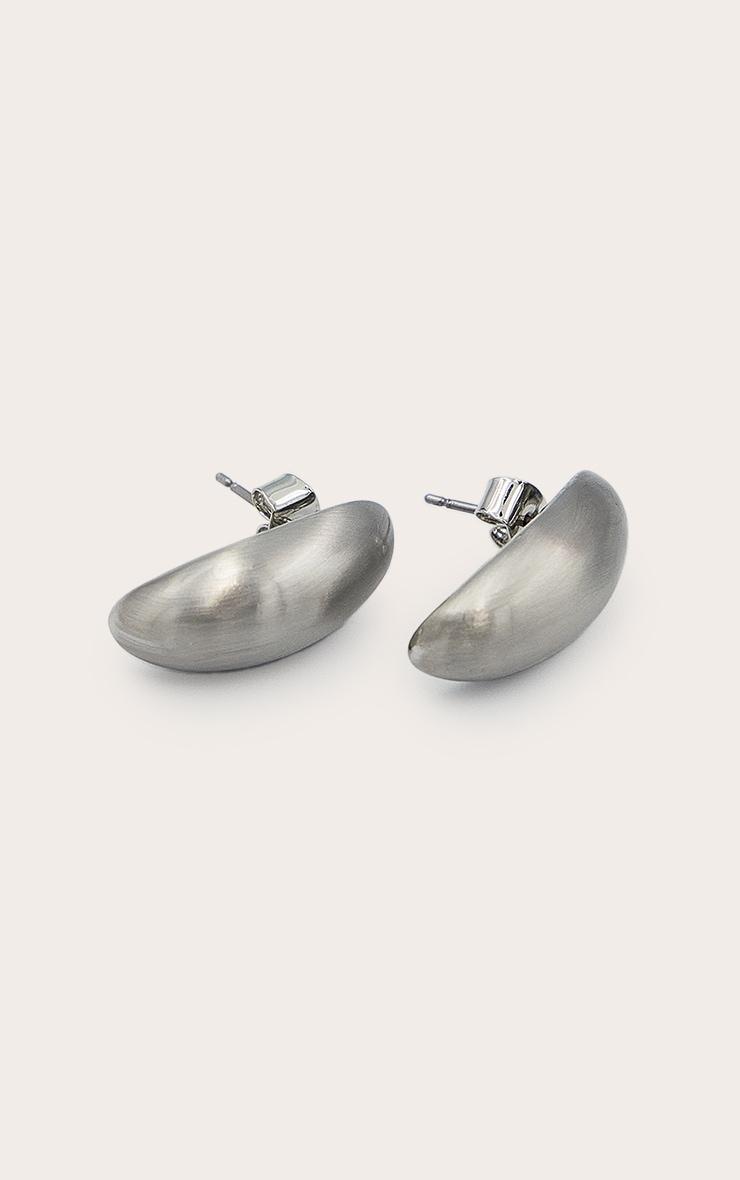 Silver Brushed Tear Drop Earrings Product Image