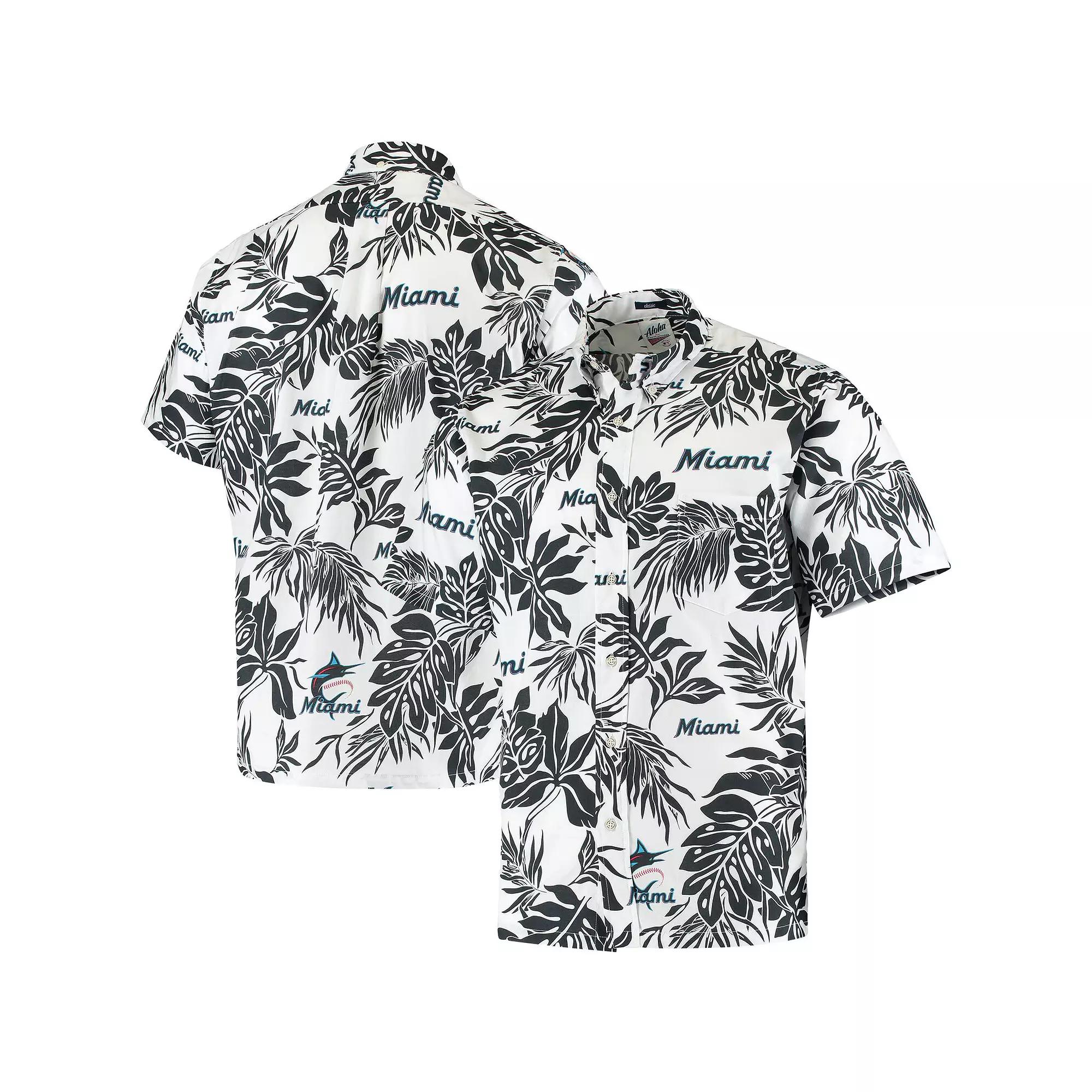 Mens Reyn Spooner Miami Marlins Aloha Button-Down Shirt Product Image