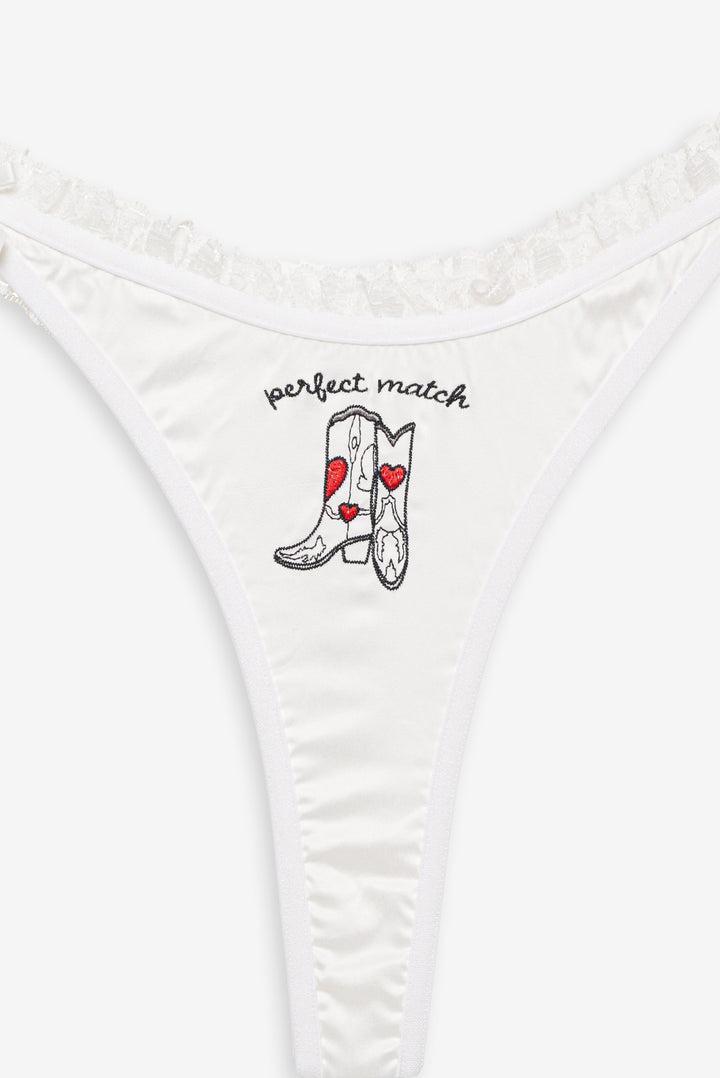 Bachelorette Thong Panty Pack — White Product Image
