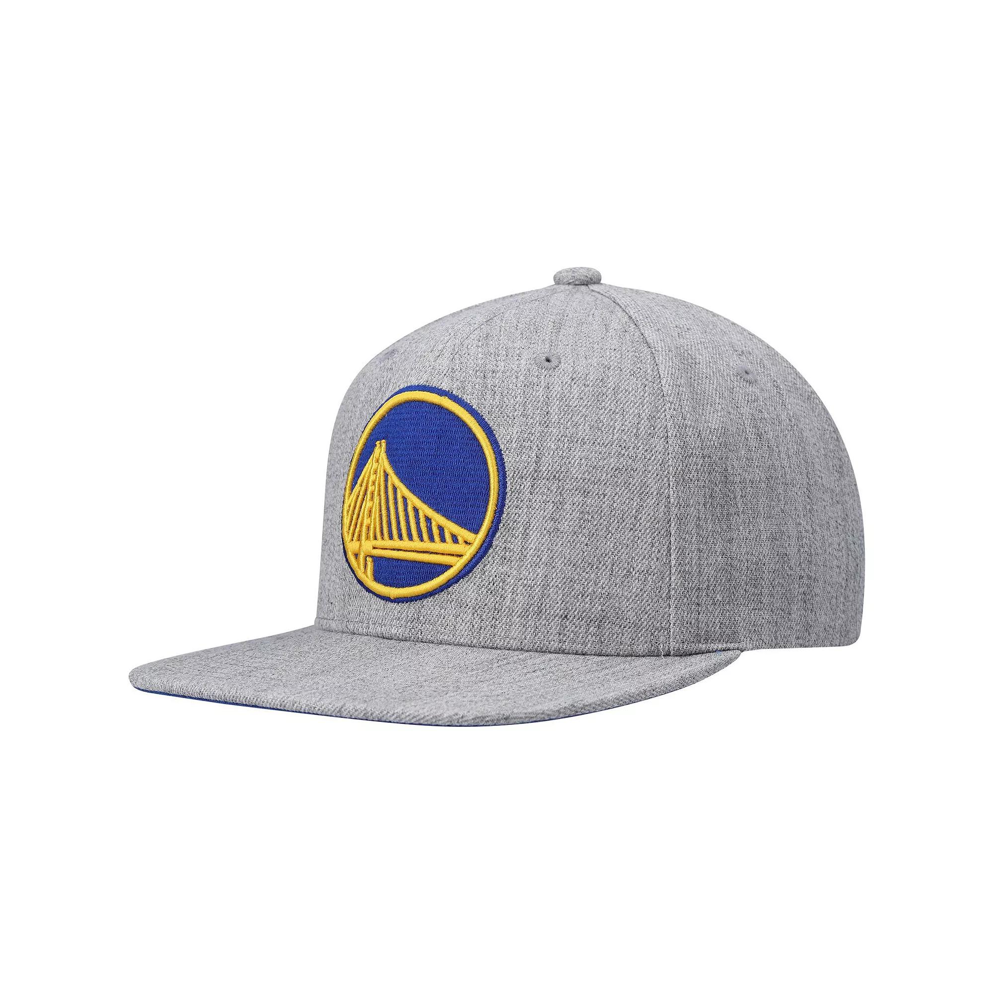 Men's Mitchell & Ness Heathered Gray Golden State Warriors 2.0 Snapback Hat, Grey Product Image