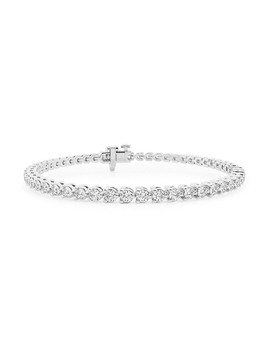 Womens 14K White Gold & Natural Diamond Tennis Bracelet/1.00-10.00 TCW Product Image