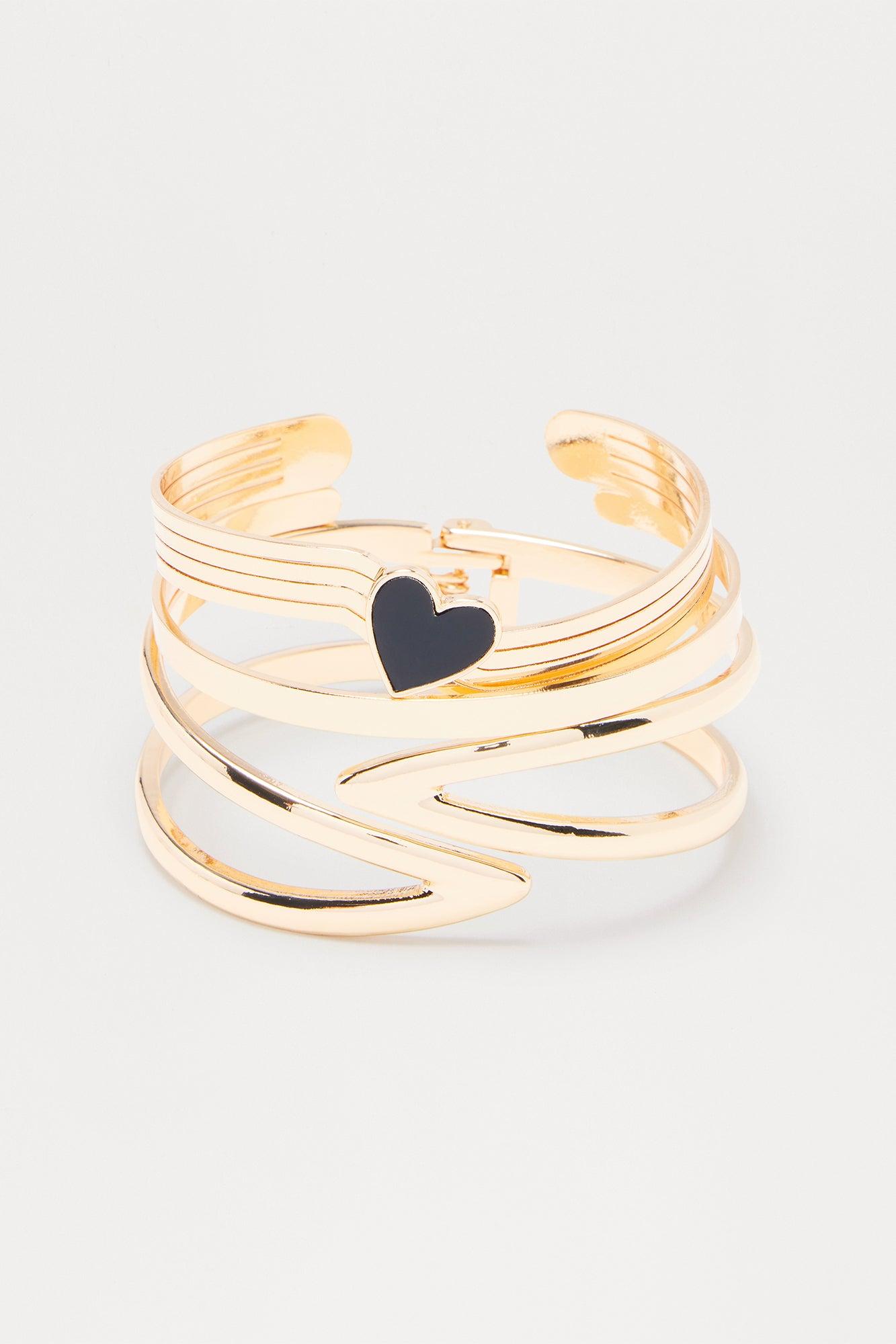 Love And Let Go 3 Piece Bracelet Set - Gold/Black Female Product Image