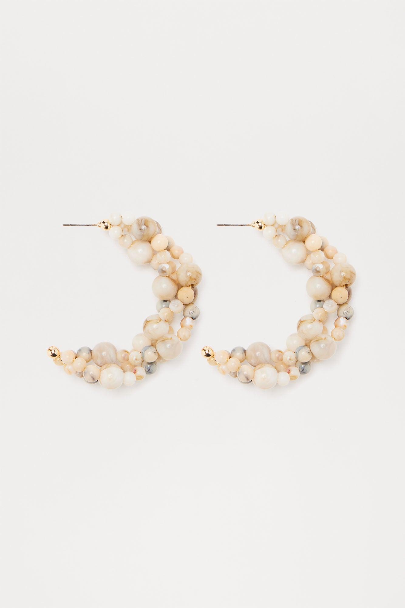 Sea Romance Statement Hoop Earrings - Ivory Female Product Image