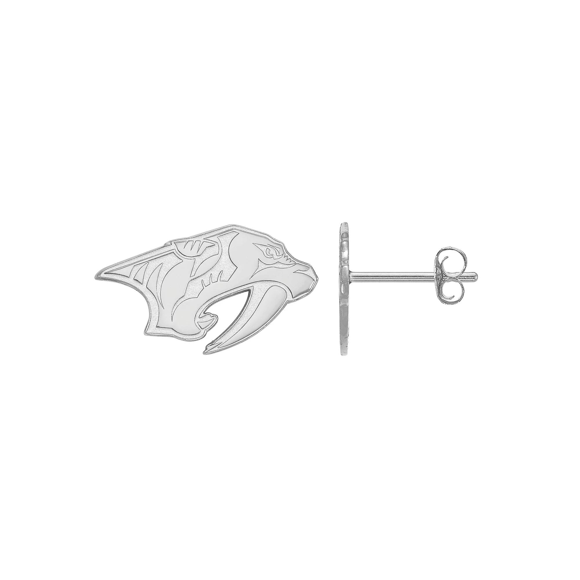 LogoArt Nashville Predators Sterling Silver Mini Logo Stud Earrings, Women's Product Image