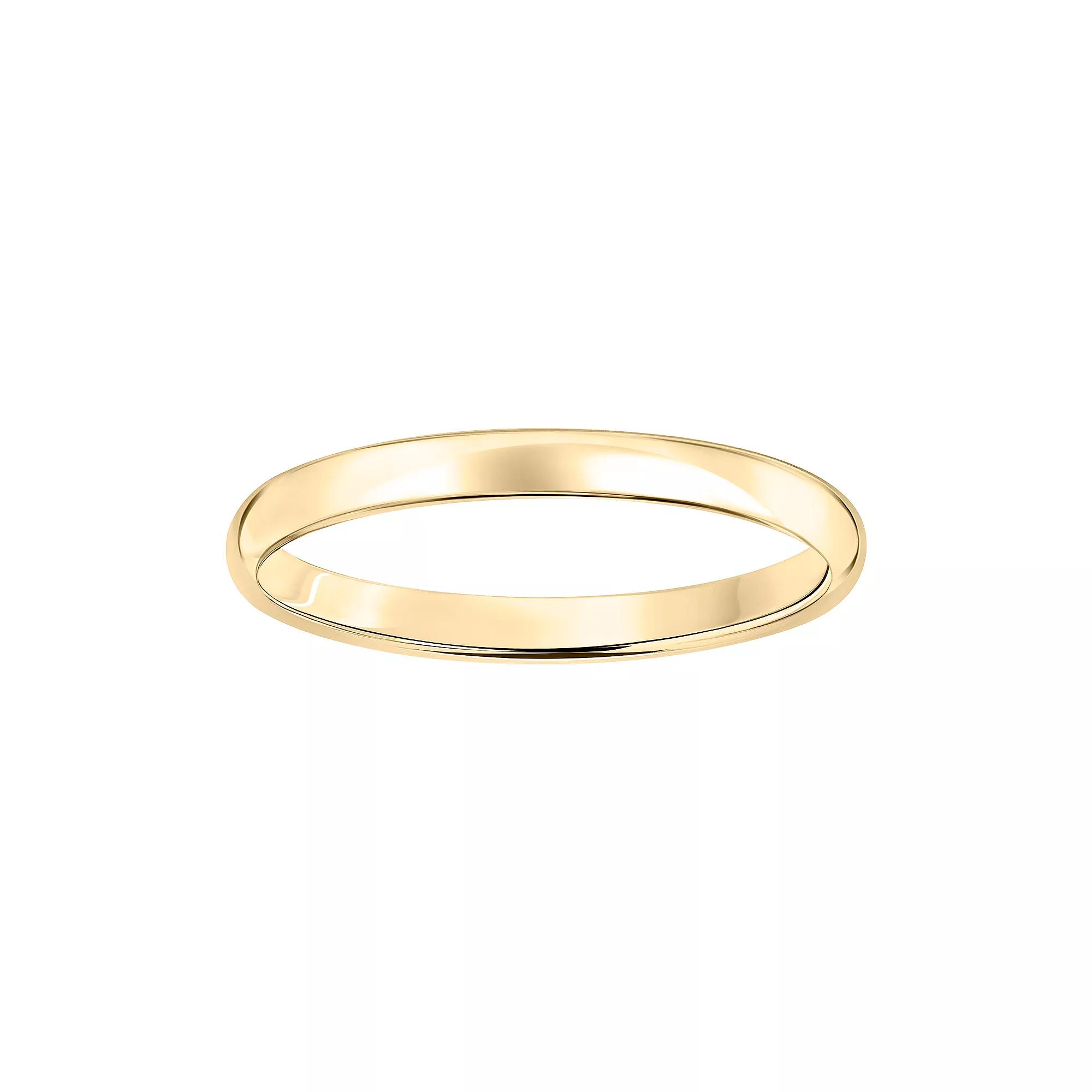 10k Gold 2 mm Polished Dome Wedding Band, Women's, Size: 6, Pink Product Image