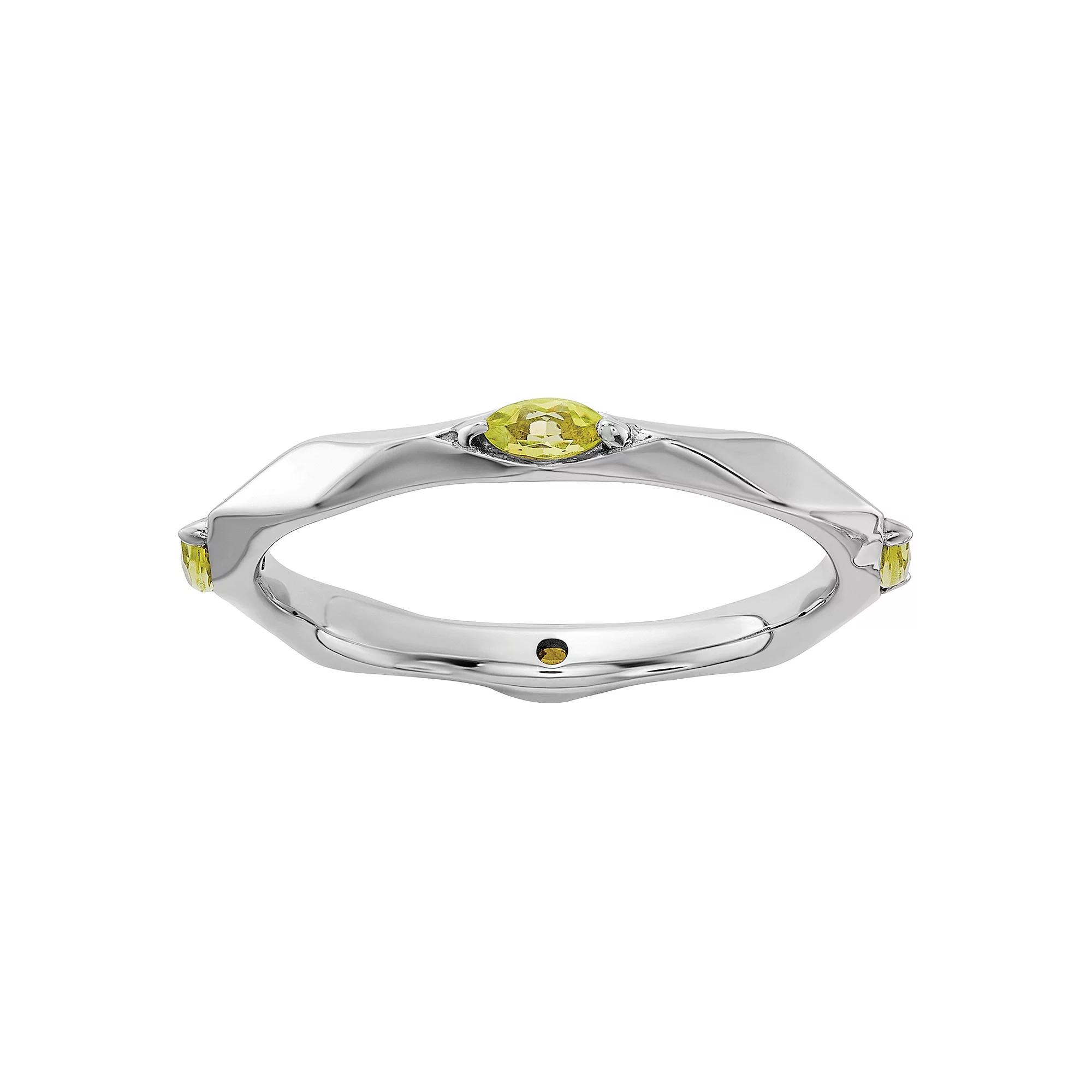 Stacks & Stones Sterling Silver Gemstone Stackable Ring, Women's, Size: 8, Peridot Product Image