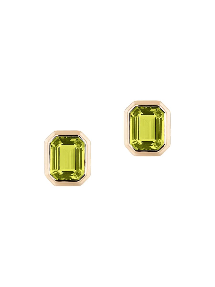 Womens Manhattan 18K Yellow Gold & Peridot Stud Earrings Product Image