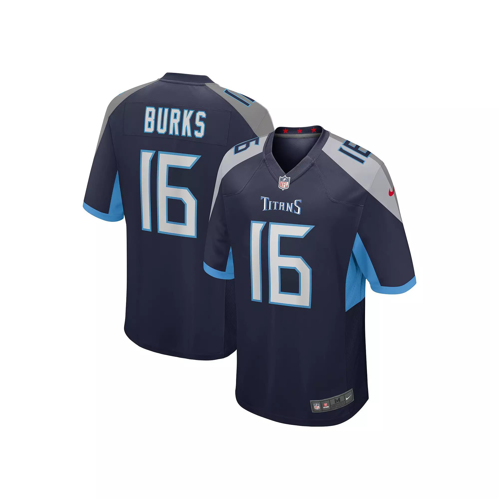Men's Nike Treylon Burks Navy Tennessee Titans Player Game Jersey,  Product Image
