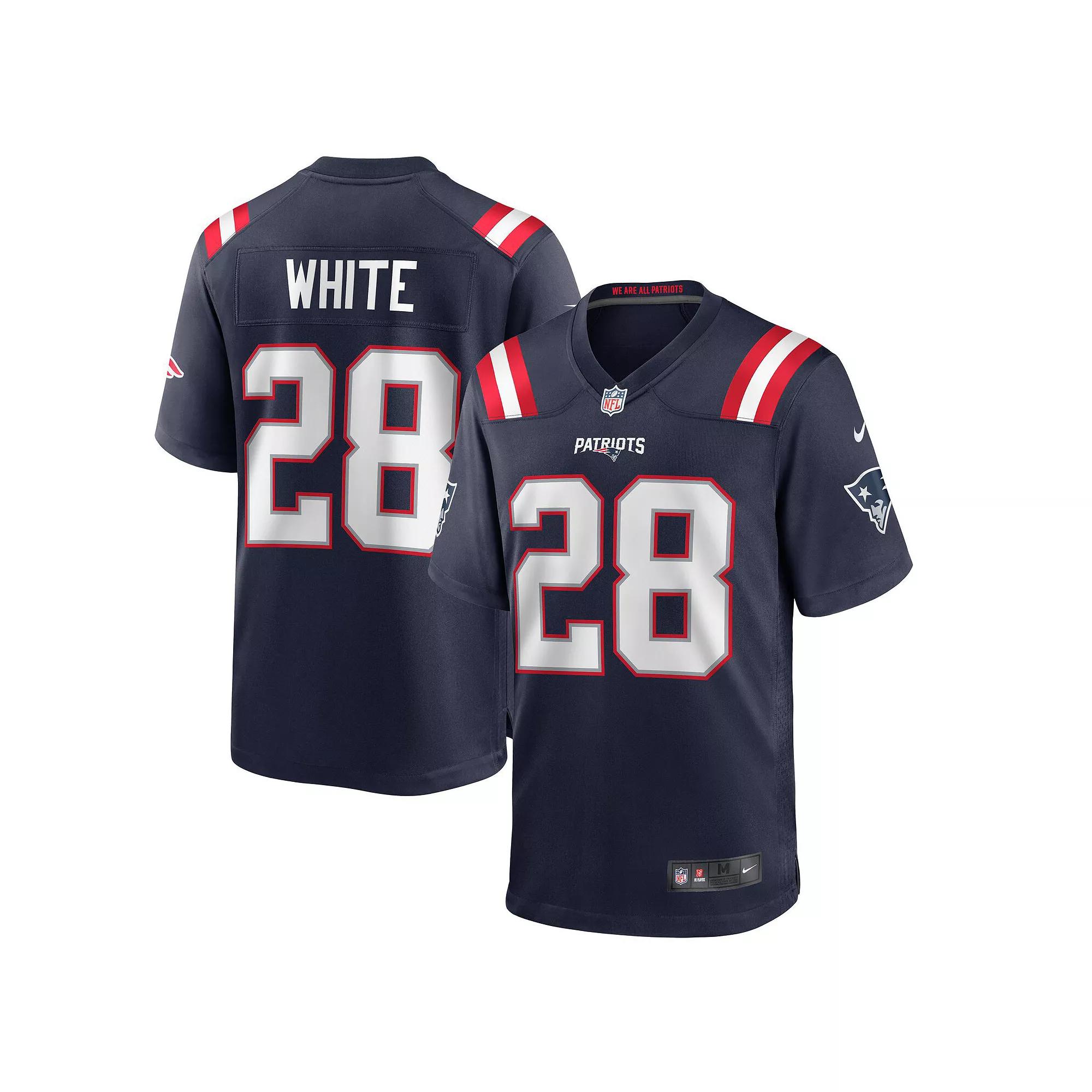 Men's Nike James White Navy New England Patriots Game Player Jersey, Size: 4XL, Blue Product Image