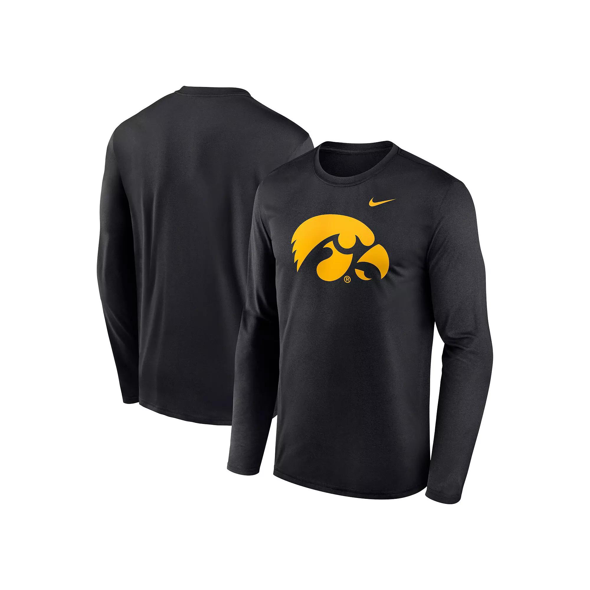 Men's Nike Black Iowa Hawkeyes Primetime Primary Legend Long Sleeve T-Shirt,  Product Image