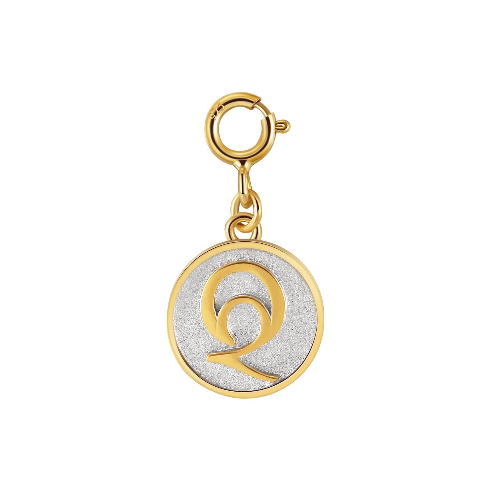 Saints Dainty Fancy Initial Clip on Pendant A-Z Product Image