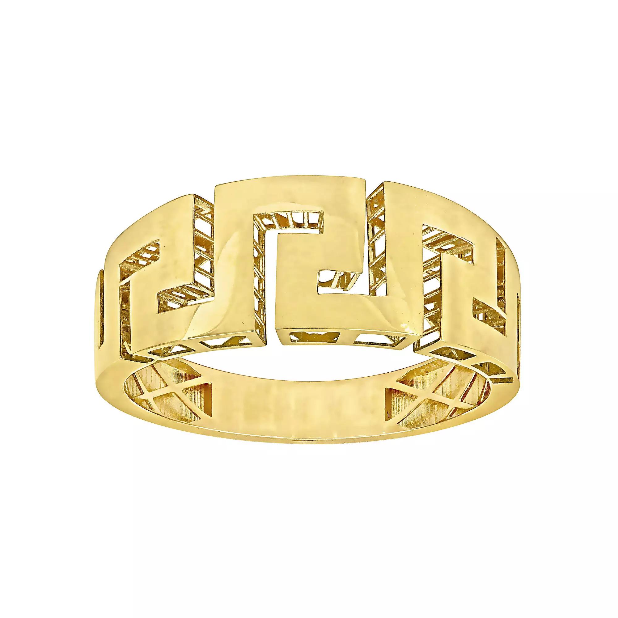 Stella Grace 14k Gold Men's Greek Key Design Ring, Size: 12 Product Image