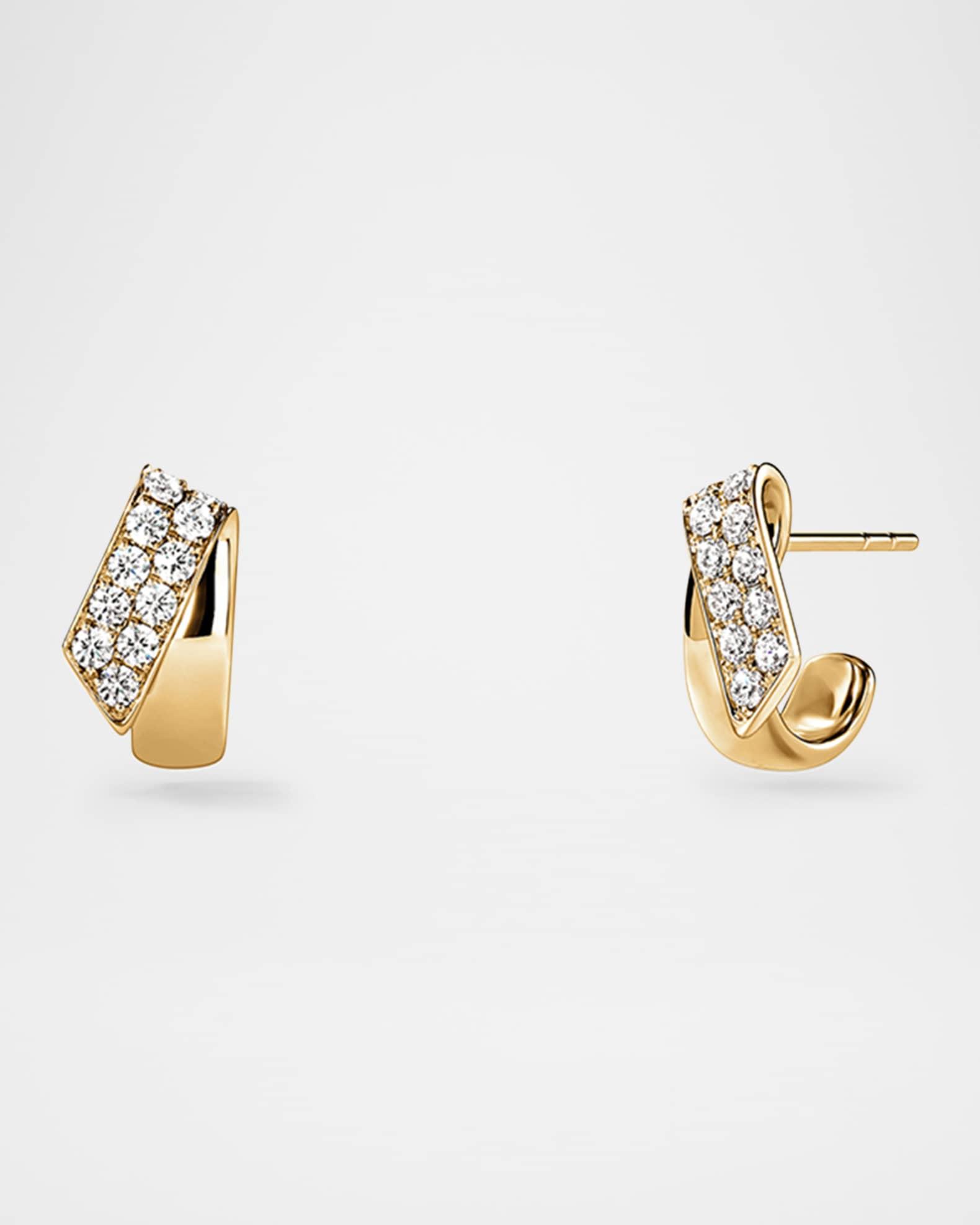 18K Yellow Gold Inside Out Diamond Flip Earrings Product Image