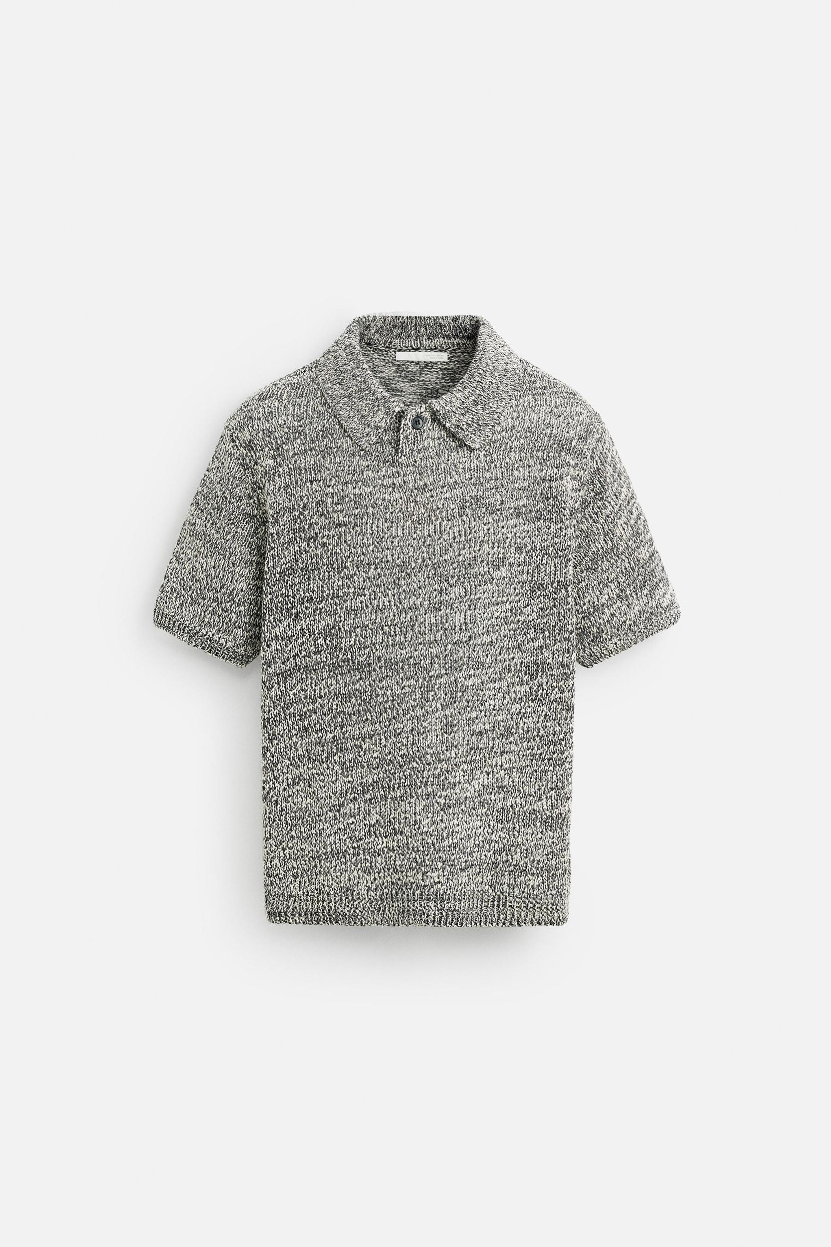SHINY KNIT POLO SHIRT Product Image