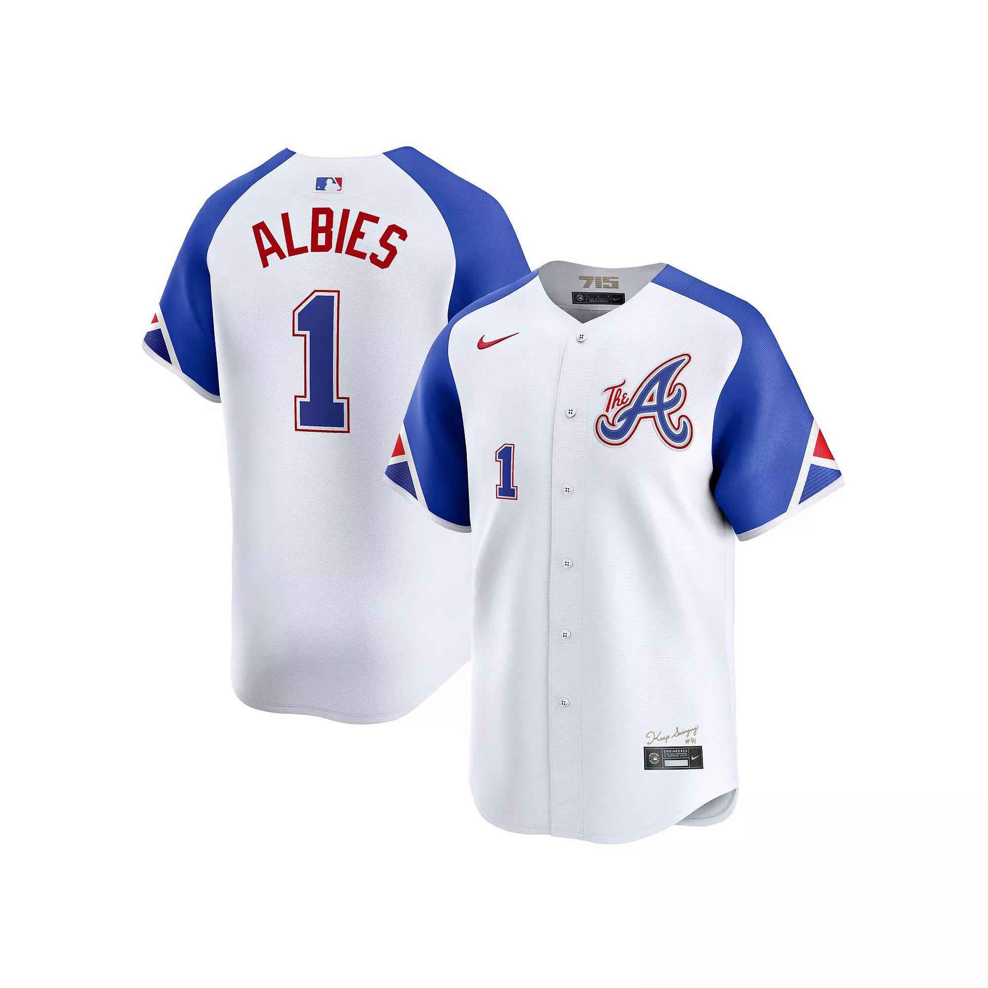 Men's Nike Ozzie Albies White Atlanta Braves City Connect Limited Jersey,  Product Image