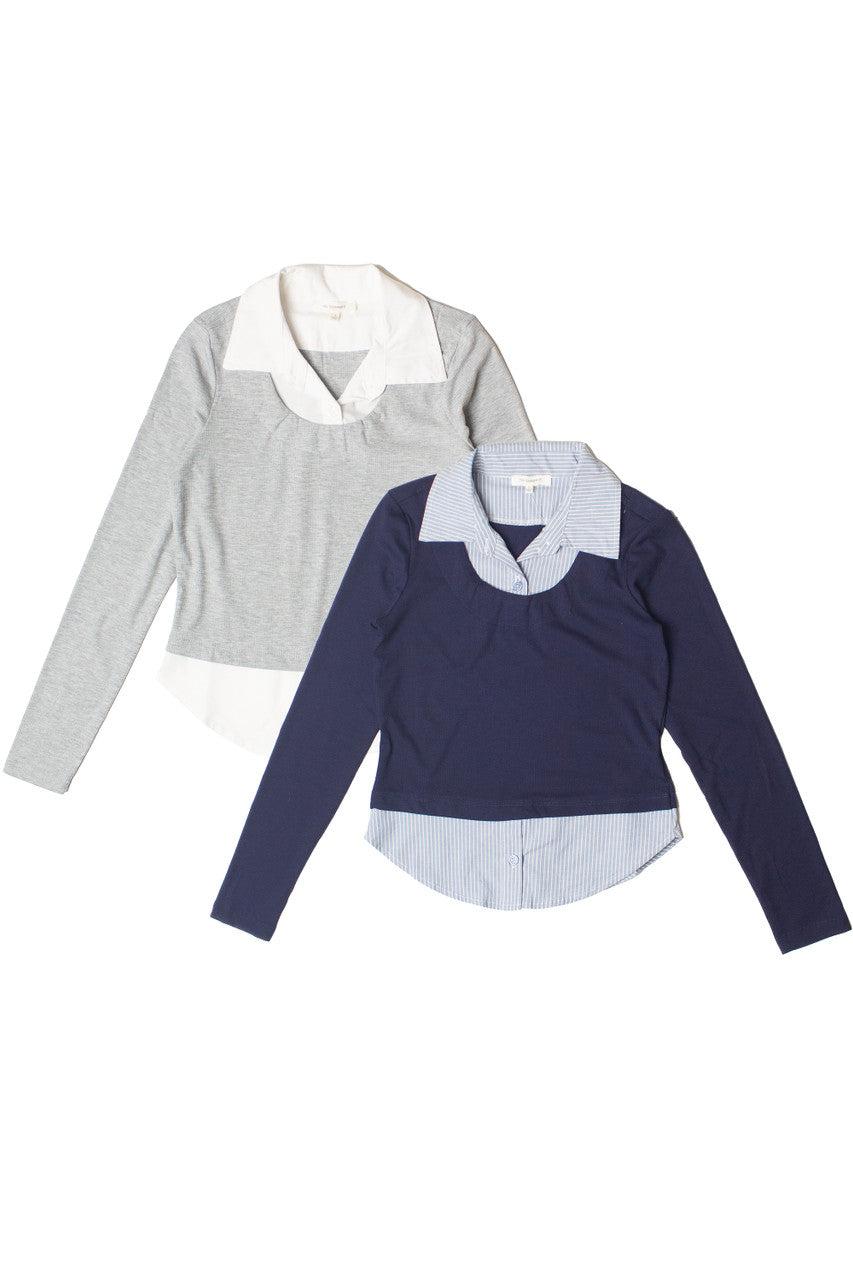 Layered Sweater Blouse Top Product Image